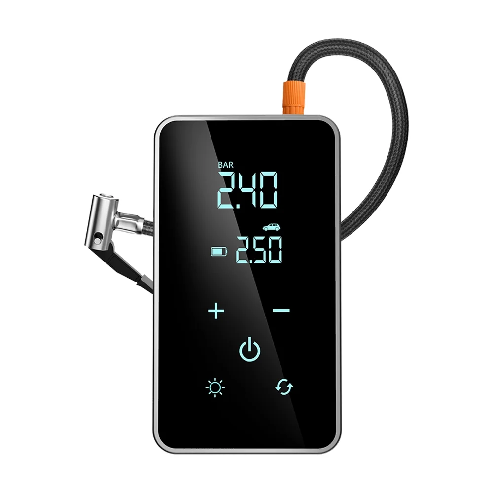 Apexeon Cordless Car Air Pump 150PSI Touchscreen Air Compressor， Portable Electric Tire Inflator with LED Light， Pressure Detection， Ideal for Car Motorcycle Tires Balls