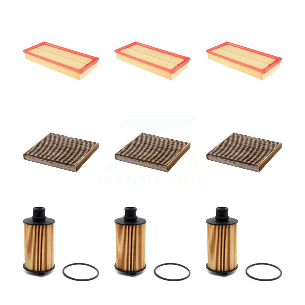 PUR 3x Air + 3x Cabin + 3x Engine Cartridge Oil Filter (9 Total) Kit for Car Land Rover Range Sport Discovery Velar KFM-101769