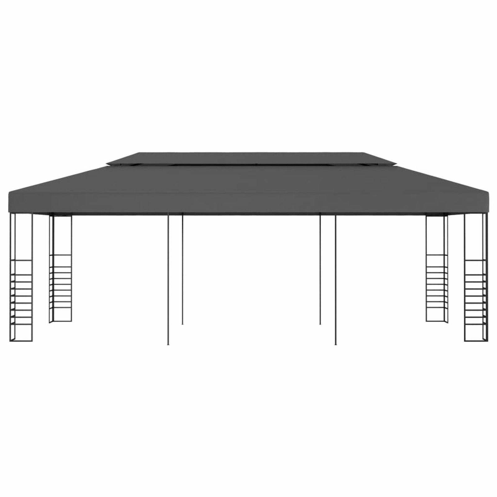 Dcenta Party Tent Outdoor Gazebo Canopy Sun Shade Shelter Steel Frame Anthracite for Patio, Wedding, BBQ, Camping, Festival Events 236.2 x 118.1 x 106.2 Inches (L x W x H)
