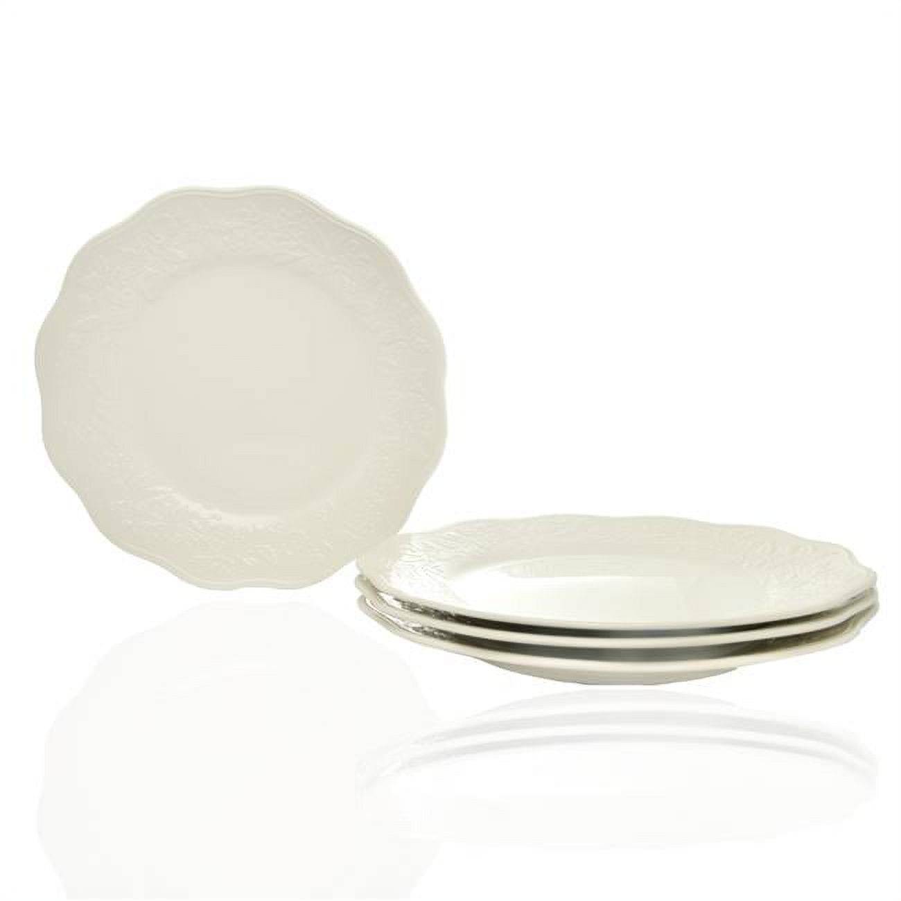 11.5 in. Country Villa Dinner Plates, Ivory - Set of 4