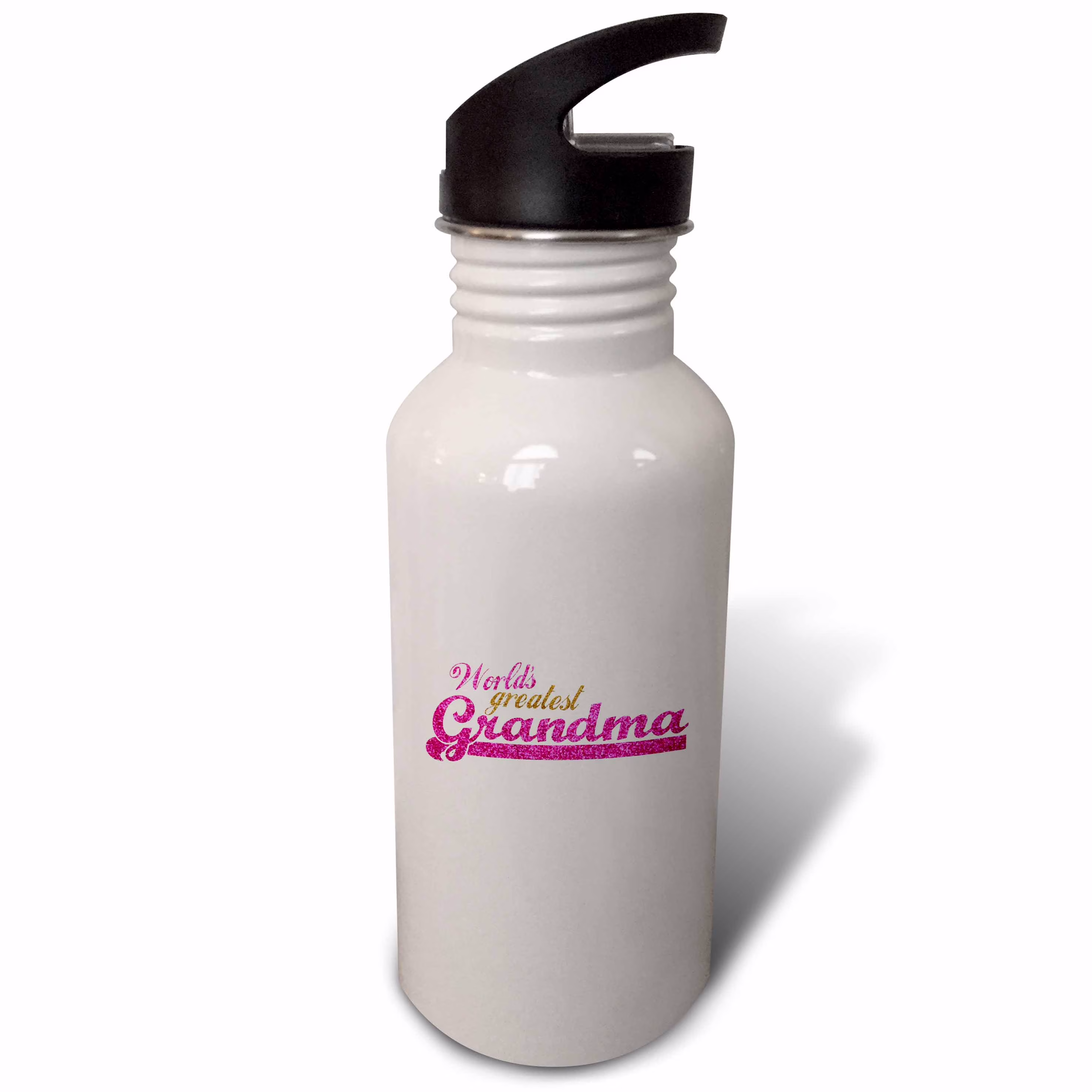 Worlds Greatest Grandma - Best Grandmother in the world - Granny gifts - pink and gold text 21 oz Sports Water Bottle wb-151304-1