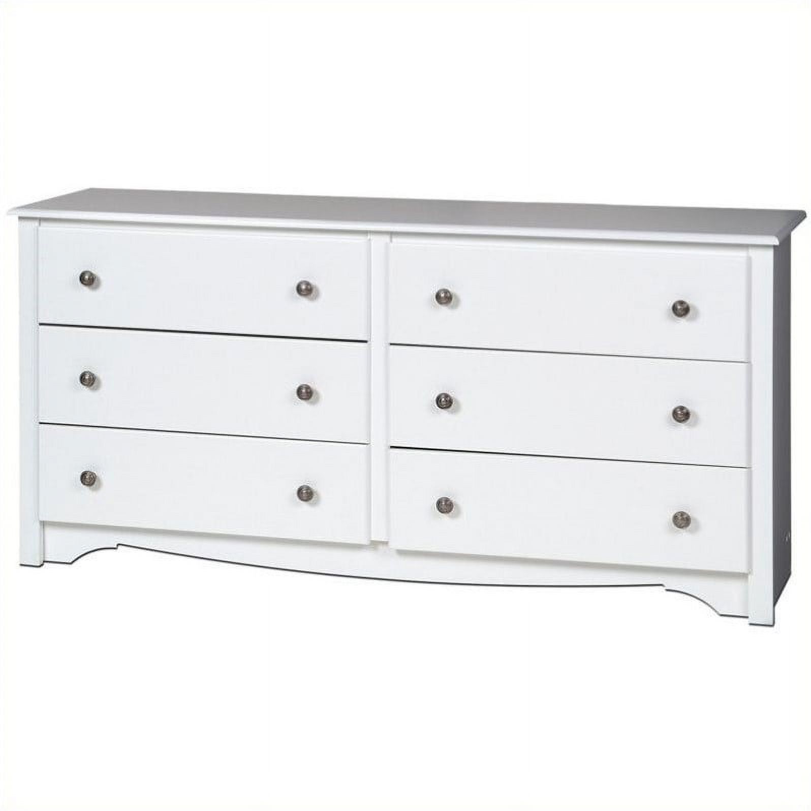 Prepac Monterey 3 Piece Dresser and Night Stand Set in White Finish