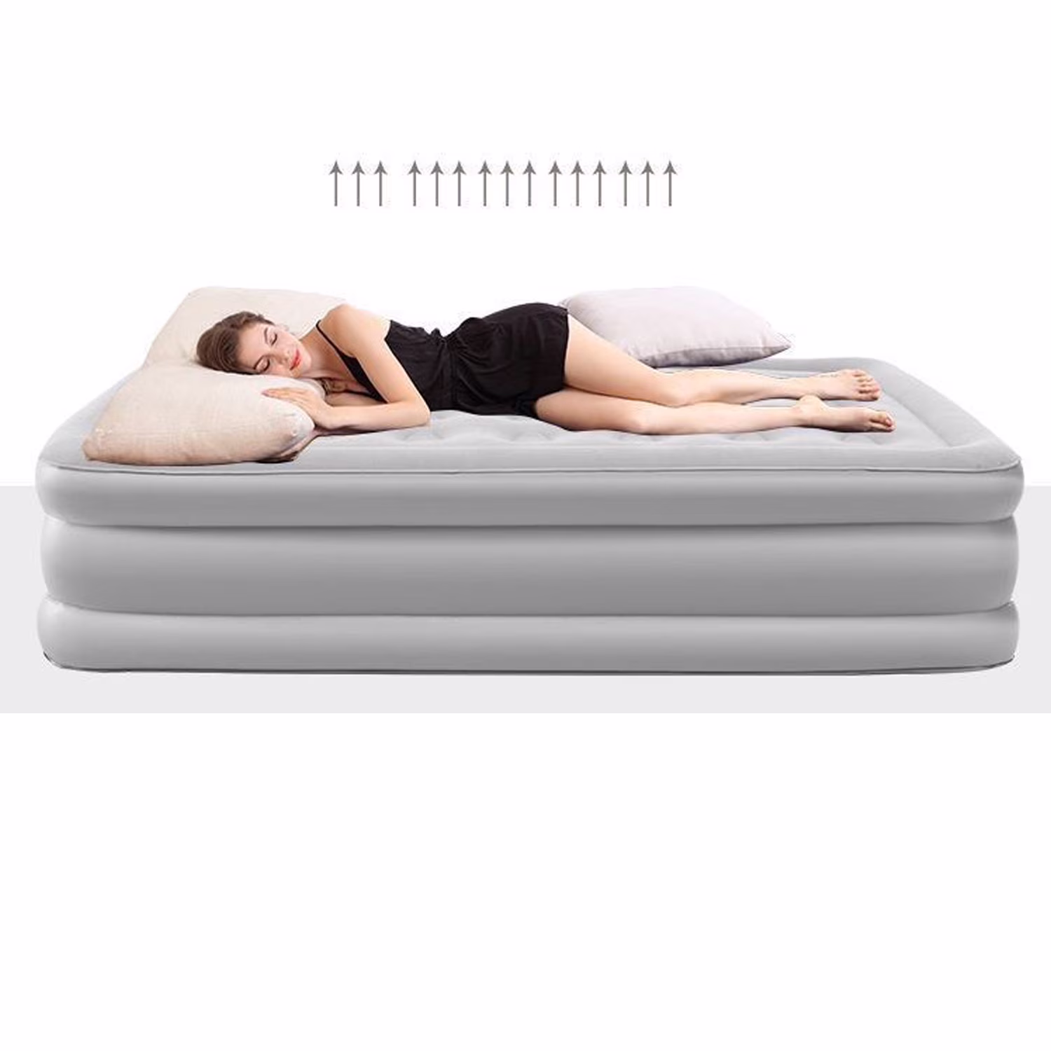 Liyufly Air Mattress with Built-in Pump,for Camping & Guests, Blow up Mattress, Quick Self-Inflating Air Bed, Inflable - Portable, Foldable & Comfortable, 600lb Max, (Twin Size 18