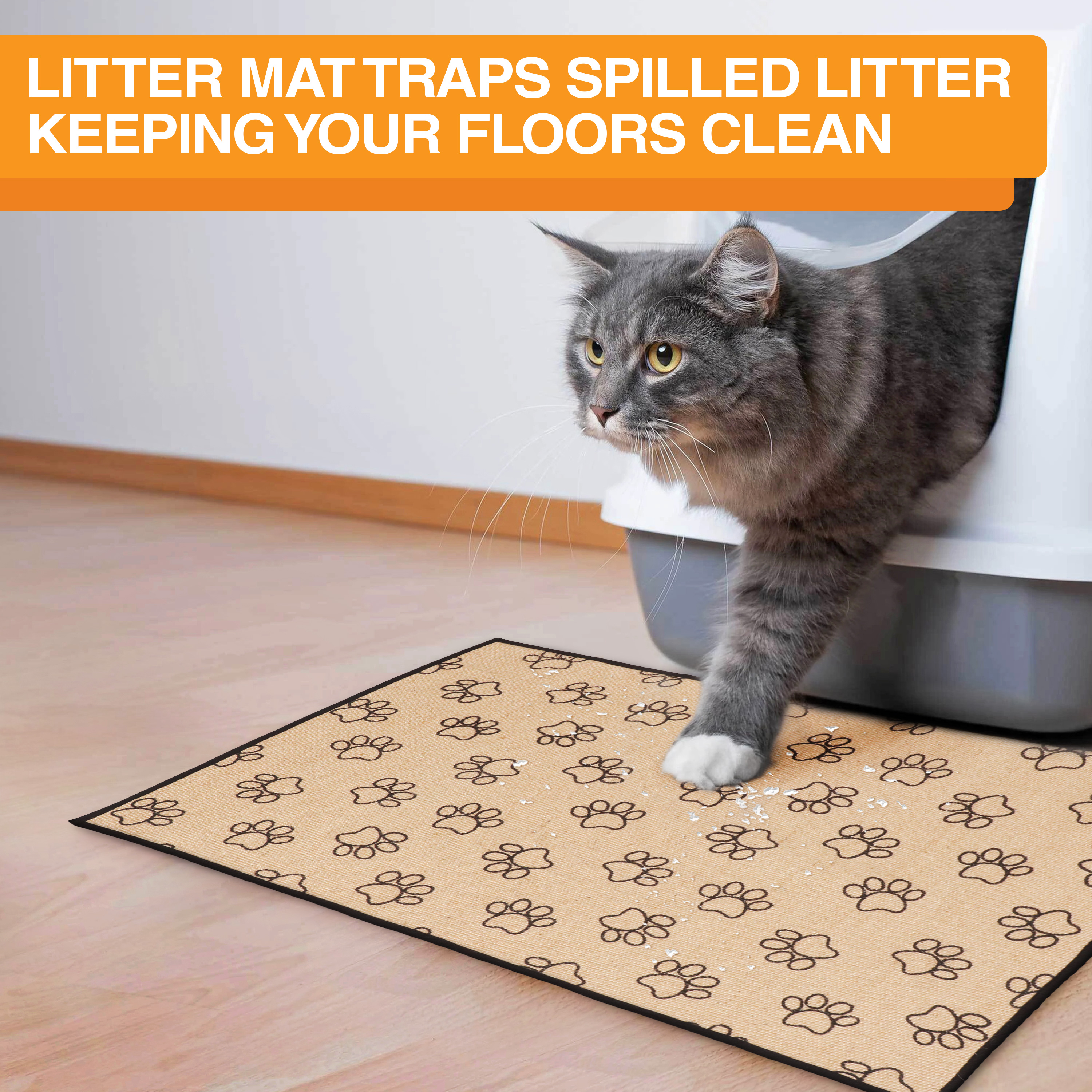 Neater Pets Jute Litter Trapping Mat, Paw Print, 24