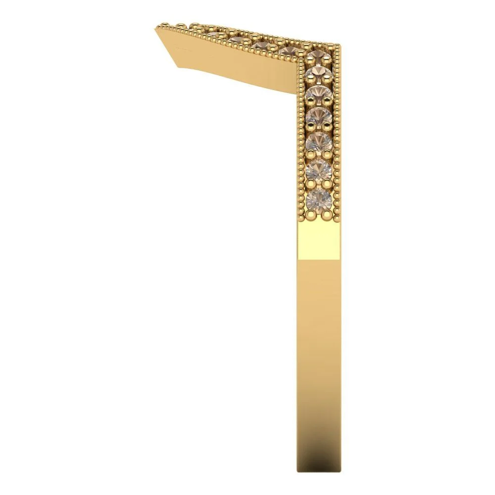 0.25 ct Brilliant Round Cut Synthetic Yellow Moissanite 14k Yellow Gold Stackable Band SZ 7.5