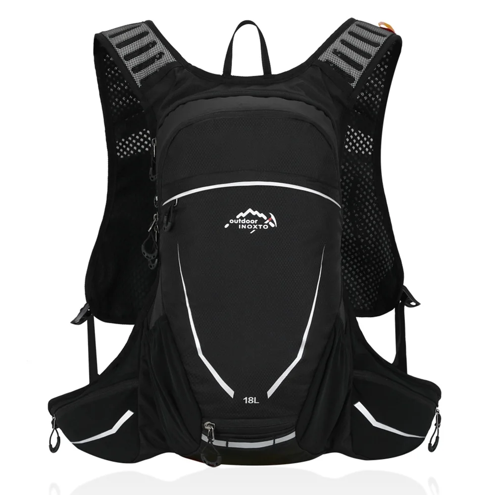 OUTDOOR INOXTO Cycling Backpack with Drinking Bladders Outdoor Running Bag Bicycle Bag Sports Vest Ultralight Riding Bags Breathable Jogging Travel Daypack Bag for Riding Running Hiking Camping