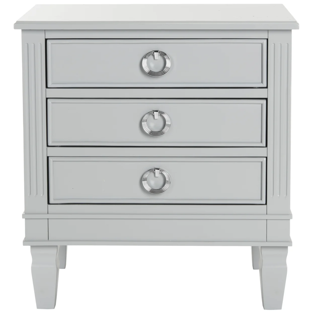 SAFAVIEH Kira 3-Drawer Wood Nightstand, Grey