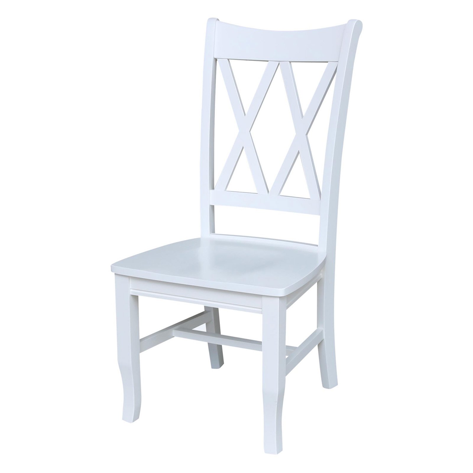 Double XX Solid Wood Chairs in White- Set of 2