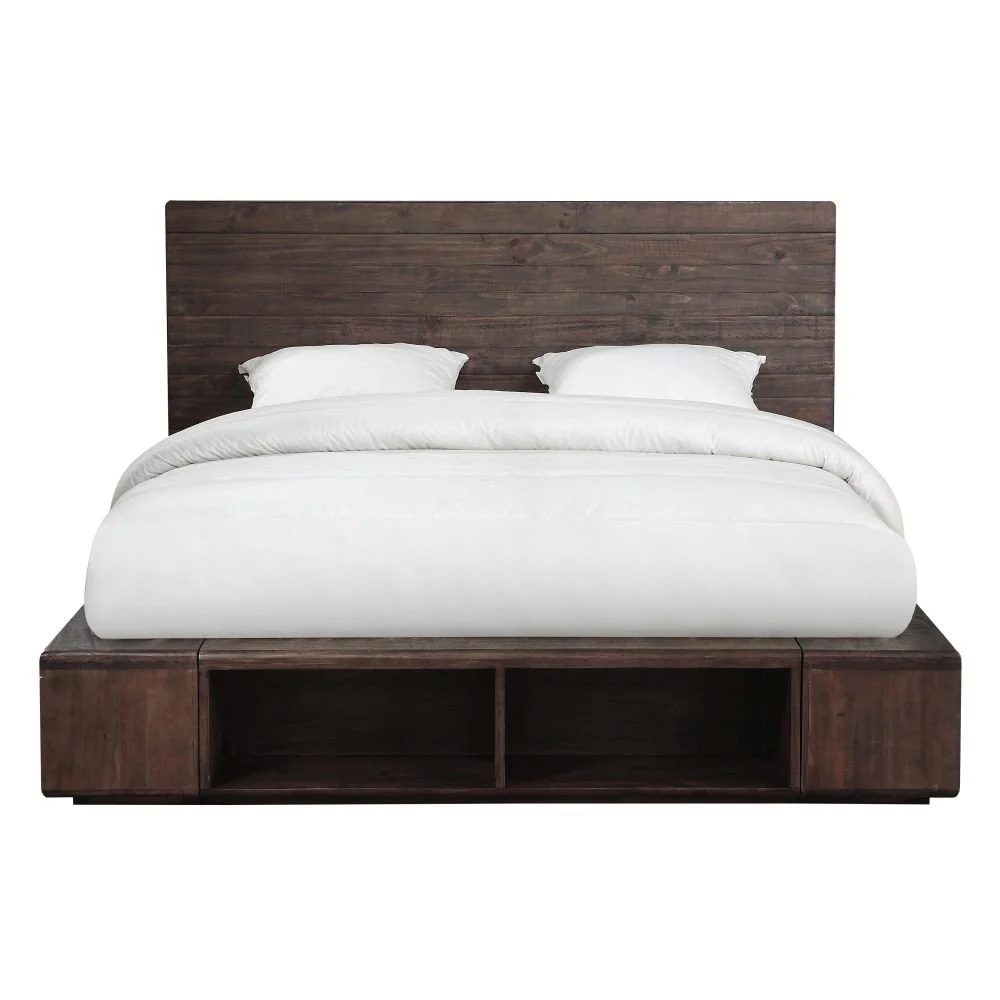 Modus McKinney King Platform Storage Bed in Espresso Pine