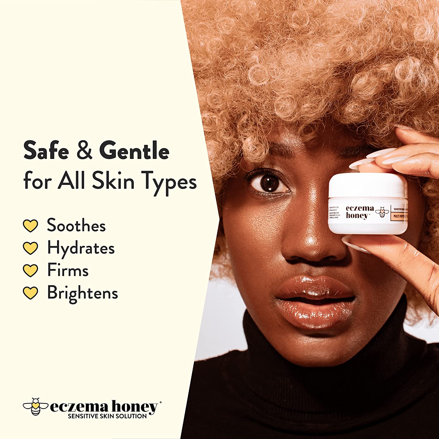 Eczema Honey Multi-Peptide Eye Cream for Sensitive & Eczema-Prone Skin, 0.5 oz