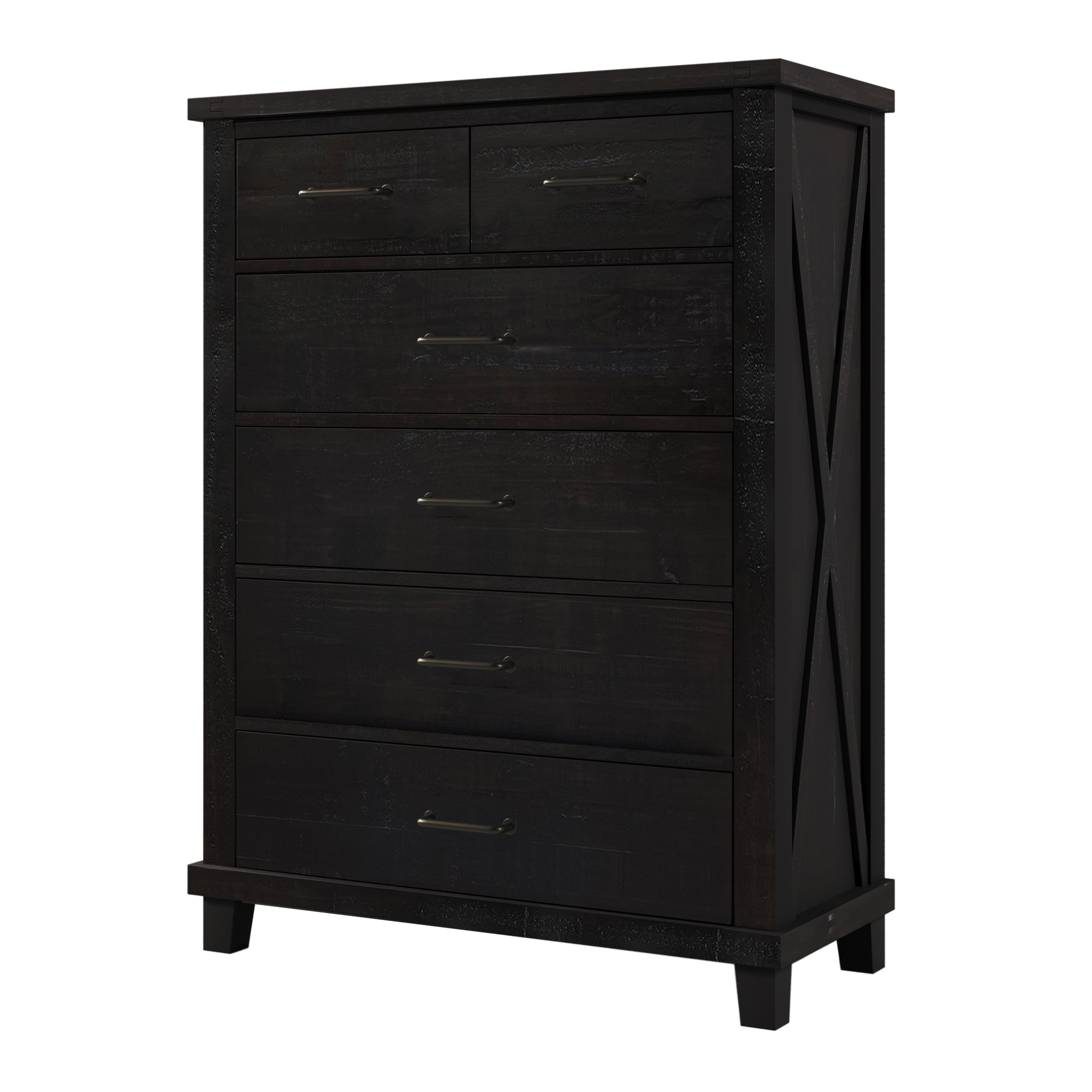 Harmony Home Collection: Rustic Pine Six-Drawer Tallboy Chest