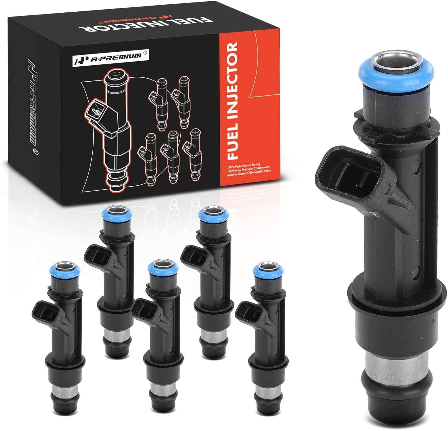 A-Premium Fuel Injectors Compatible with Chevrolet Trailblazer, Trailblazer EXT & GMC Envoy, Envoy XL, Envoy XUV & Buick Rainier & Saab 9-7x, L6 4.2L, Set of 6, Replace# 17113680