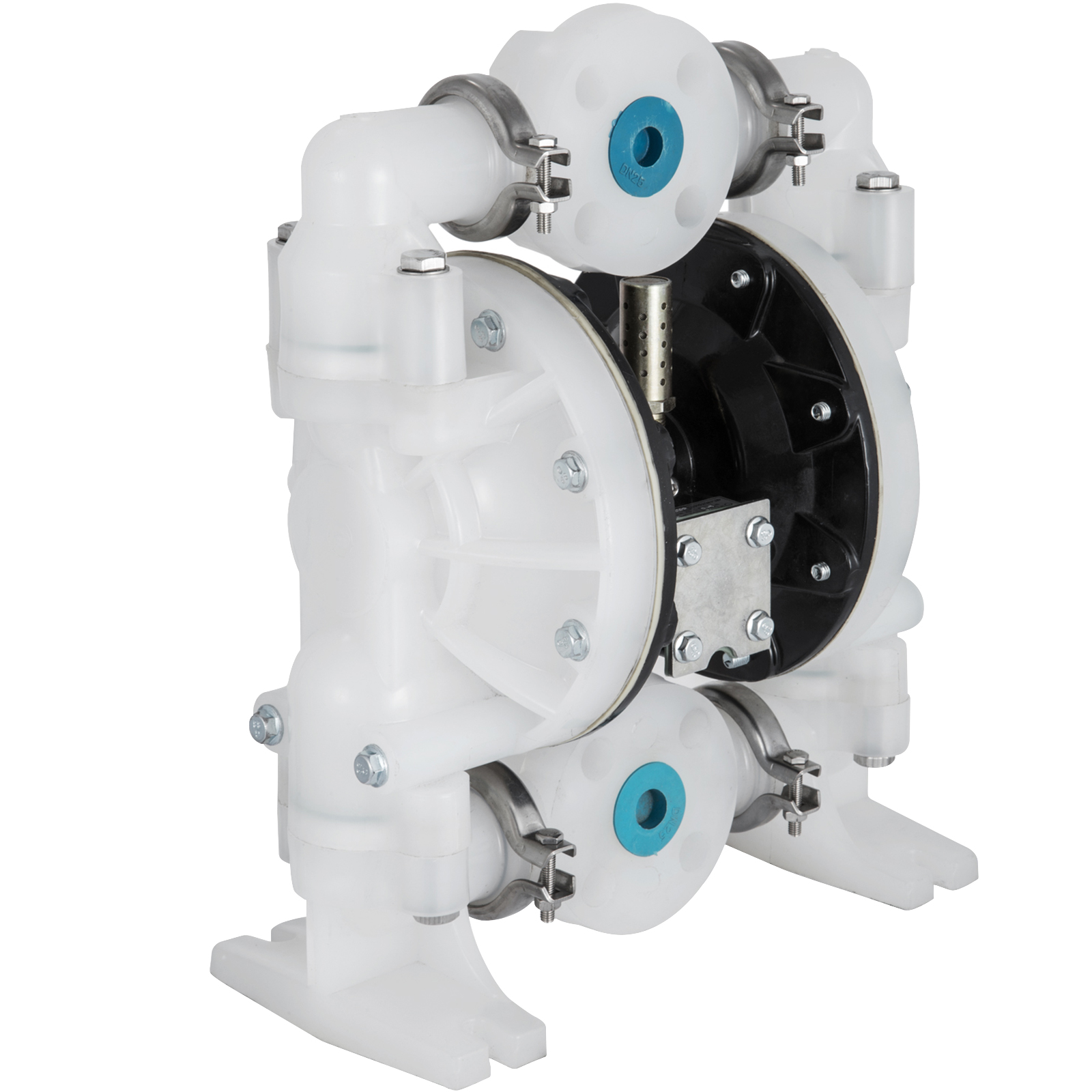 VEVOR Air-Operated Double Diaphragm Pump1 inch Inlet/Outlet 30GPM Polypropylene Max 120PSI for Chemical and Industrial Use
