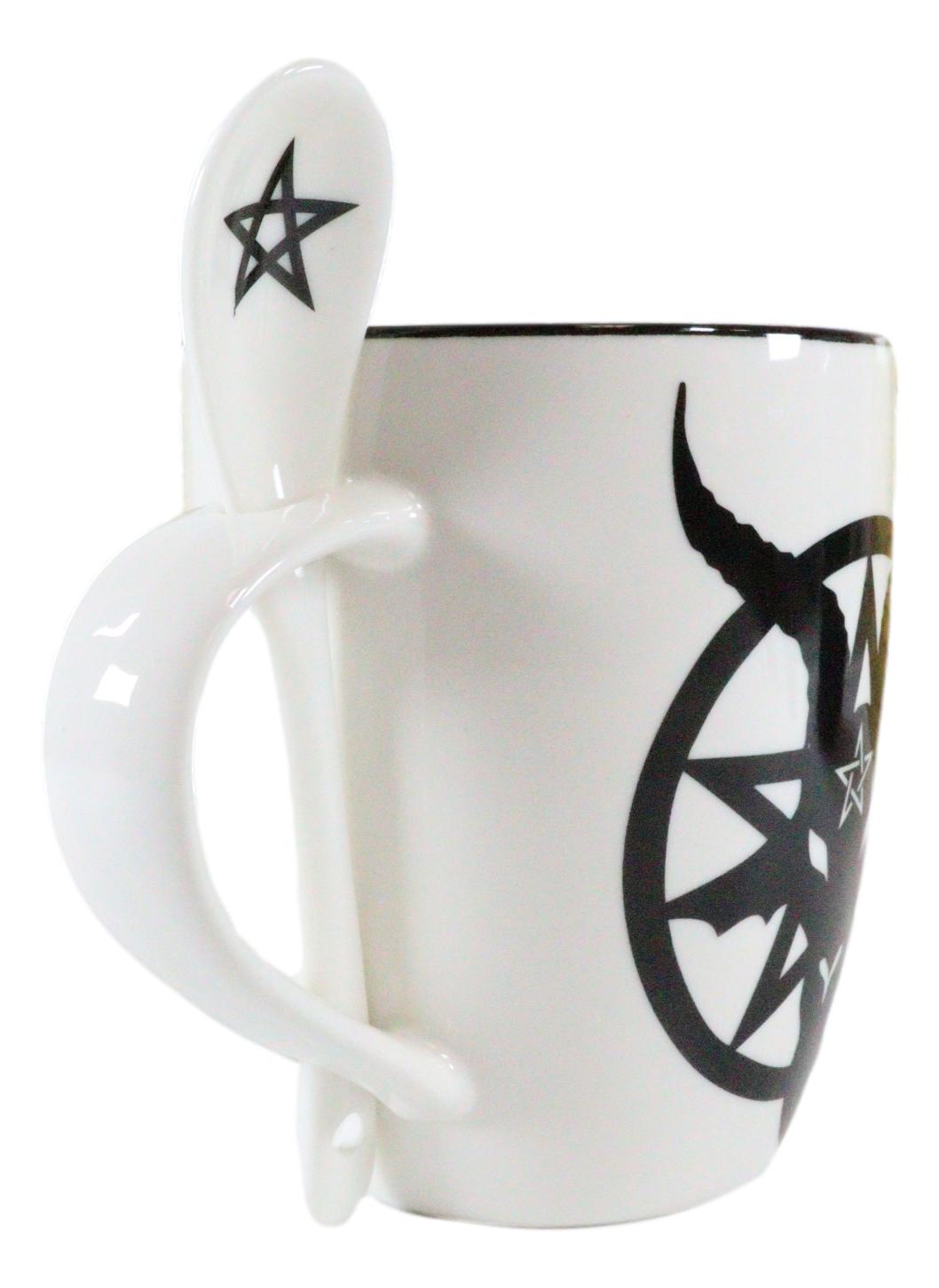 Occult Sigil Of Baphomet Sabbatic Goat Bone China Mug & Spoon Set