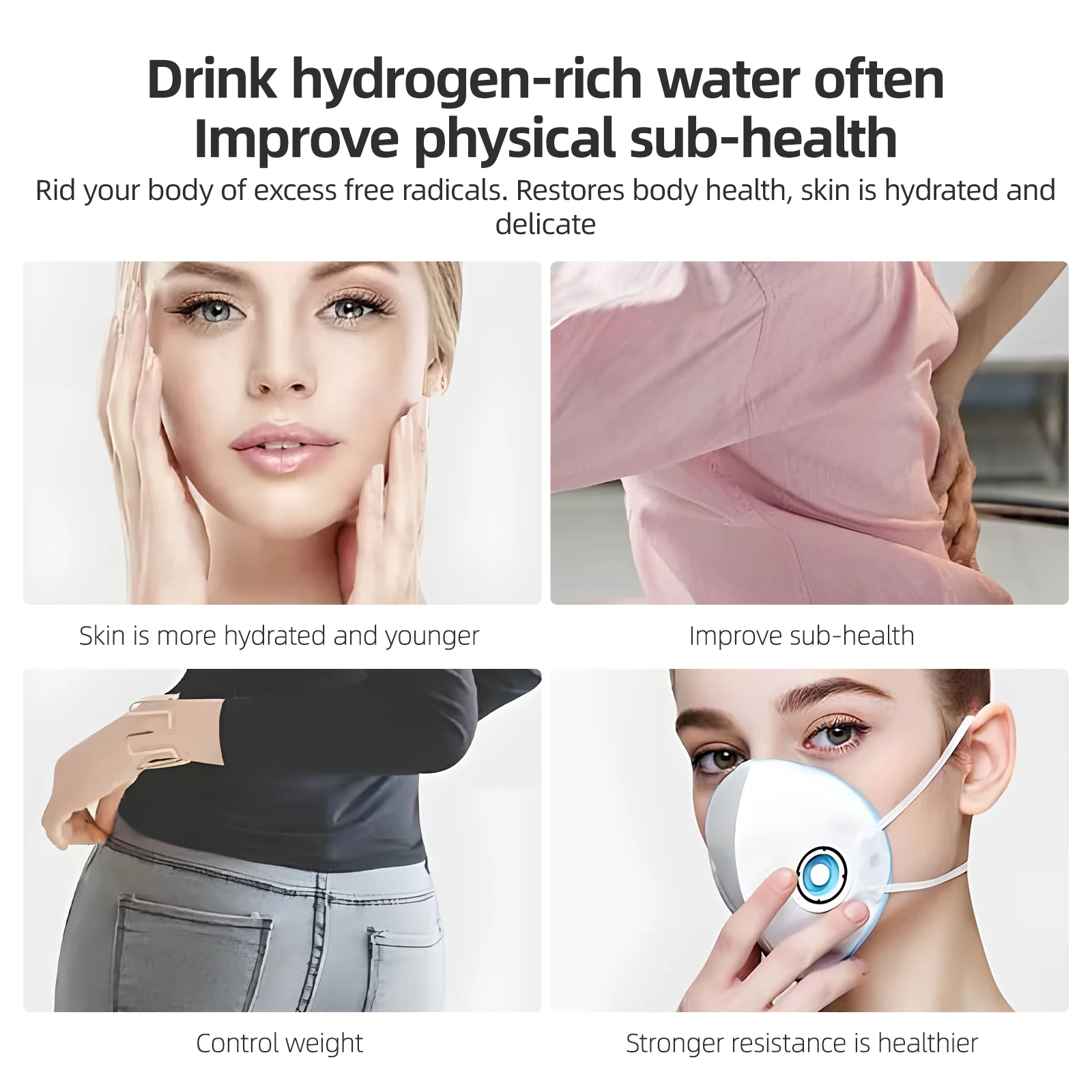 GoolRC Hydrogen Bottle,330ml / Portable Bottle Ionizer With Pem 330ml Rich Water Bottle - Portable Water Bottle With Spe Bottle Water Type-c 330ml 11.16oz With Type-c Rich Type-c Watercup Bottle