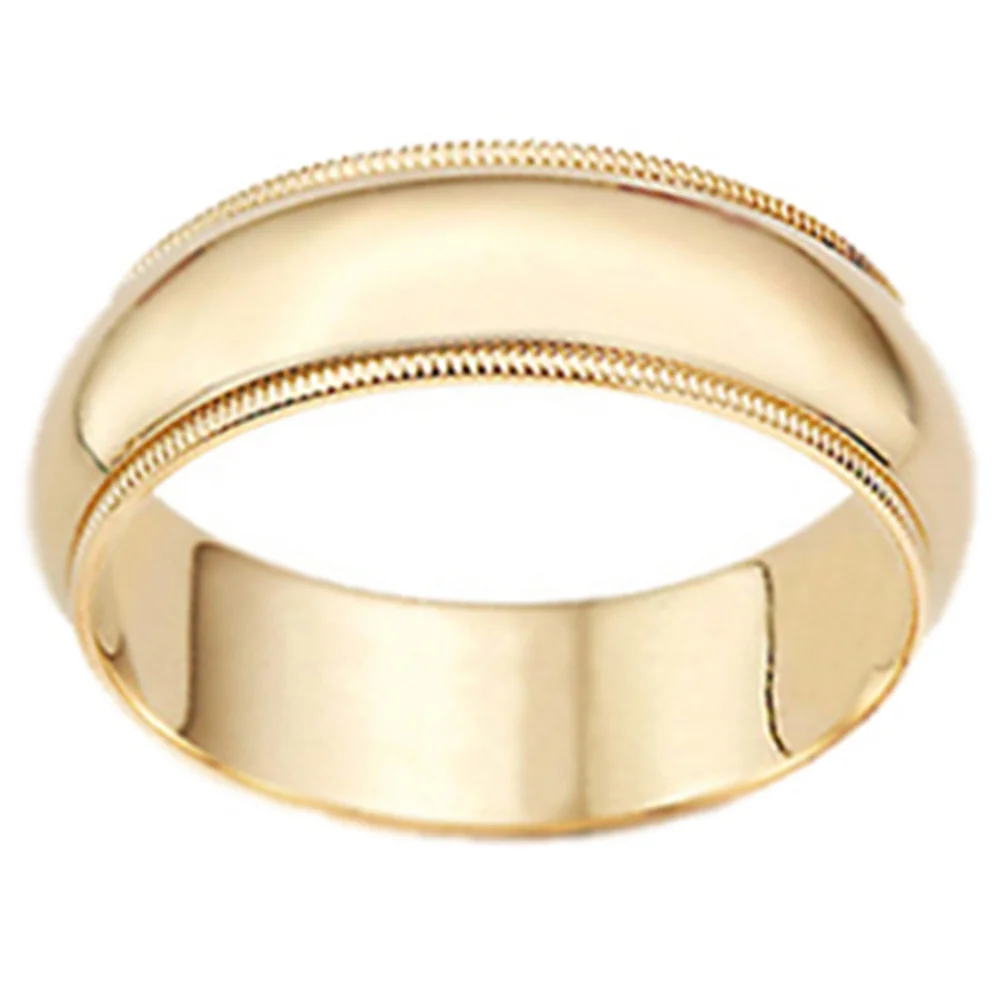 Pompeii3 Milgrain Mens Wedding Band 14K Yellow Gold
