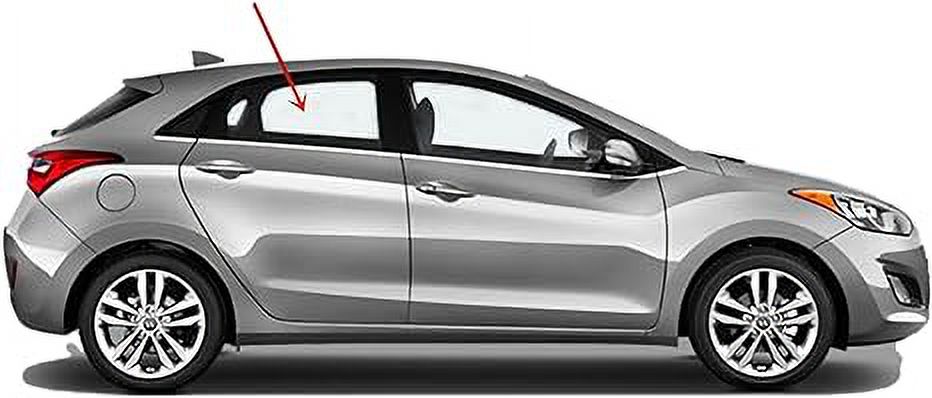 Passenger Right Side Rear Door Window Door Glass Compatible with Hyundai Elantra GT 4 Door Hatchback 2013-2017 Models