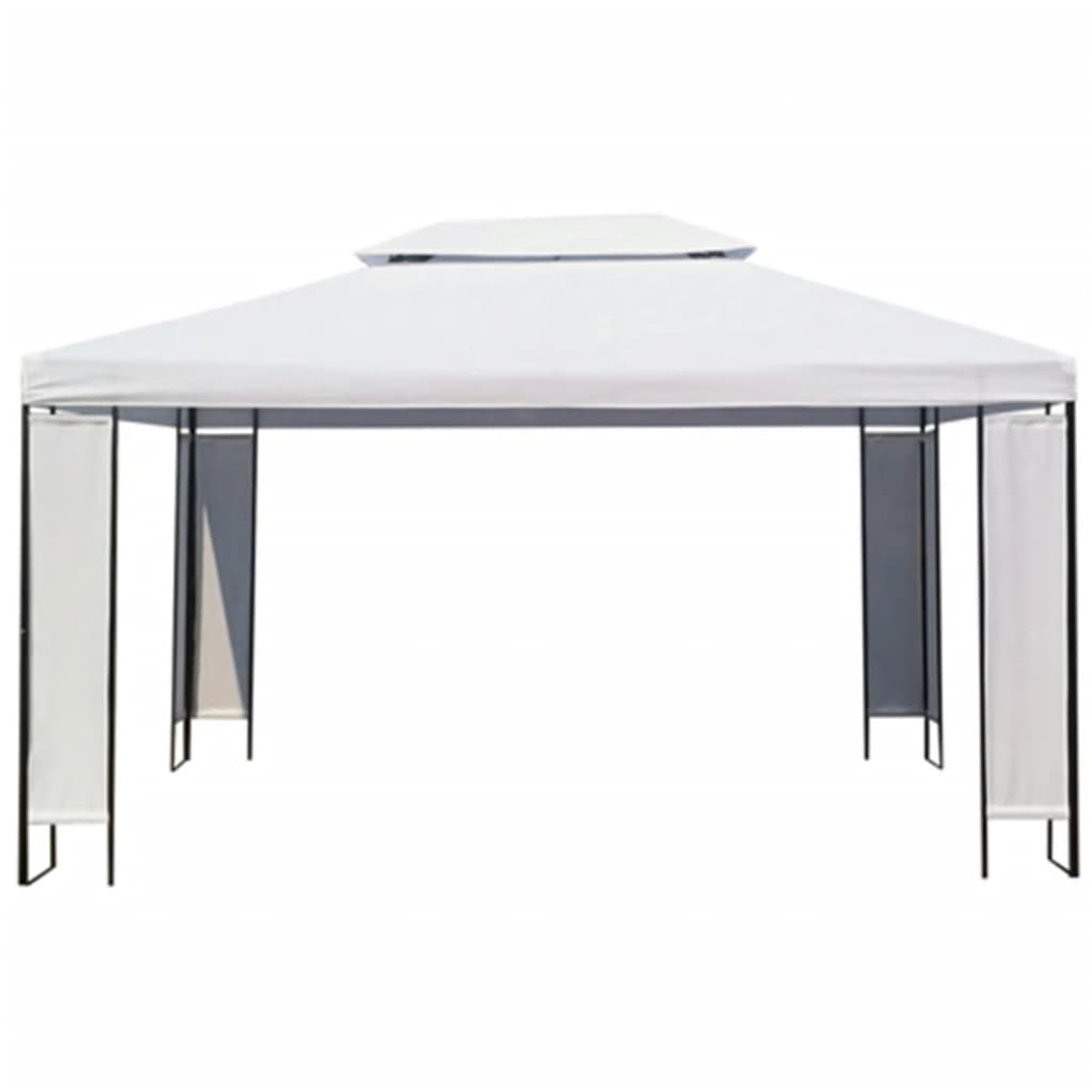 moobody Gazebo Steel Frame Garden Fabric Canopy Tent Sun Shelter White for Patio, Wedding, BBQ, Party, Camping Trip, Festival Cater Events 118.1 x 157.5 Inches (W x D)