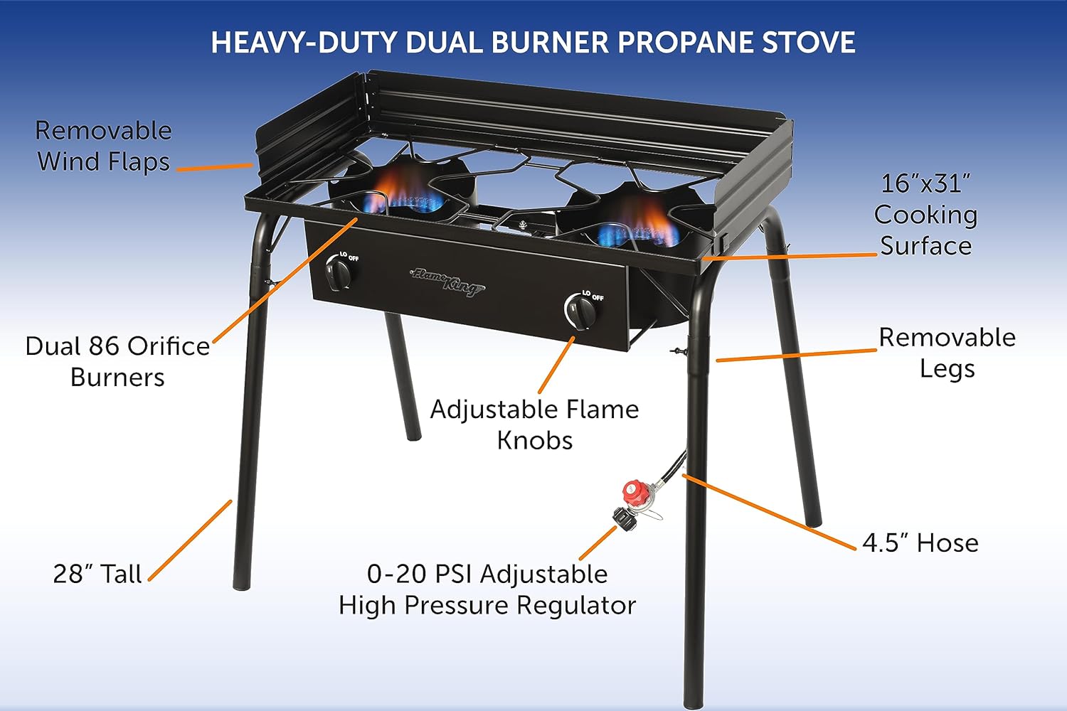ZHANHAO 200,000 BTU Propane Burner Gas Stove Heavy Duty Turkey Fryer/Camp Cooker, Portable with Stand Great for Outdoor Cooking, Home Brewing & Canning