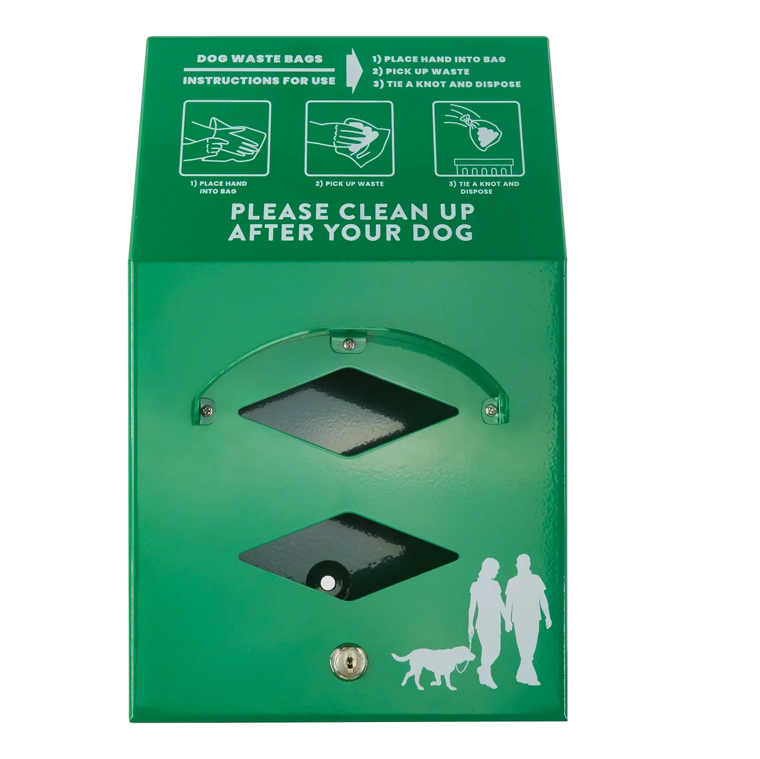 Wall Mounted Aluminum Dog Bag Dispenser with Pick Up After Your Dog Sign