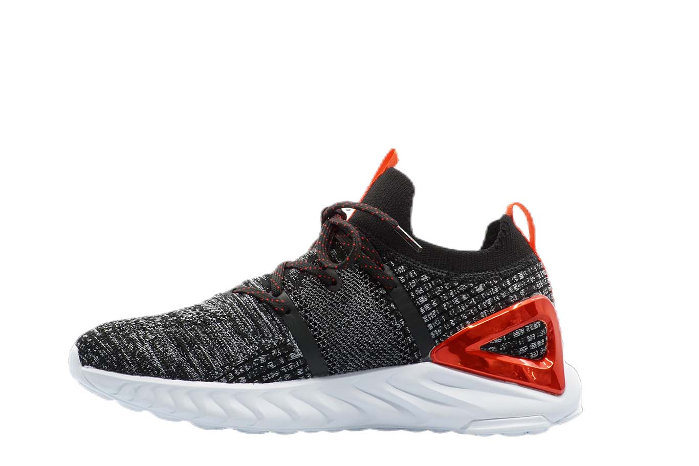 [E92577] Mens Peak Taichi 1.0 Plus Black Melange Grey Running Shoes - 7