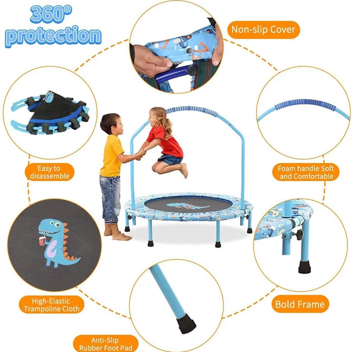 EALING BABY 38 inch Mini Kids Trampoline – Blue