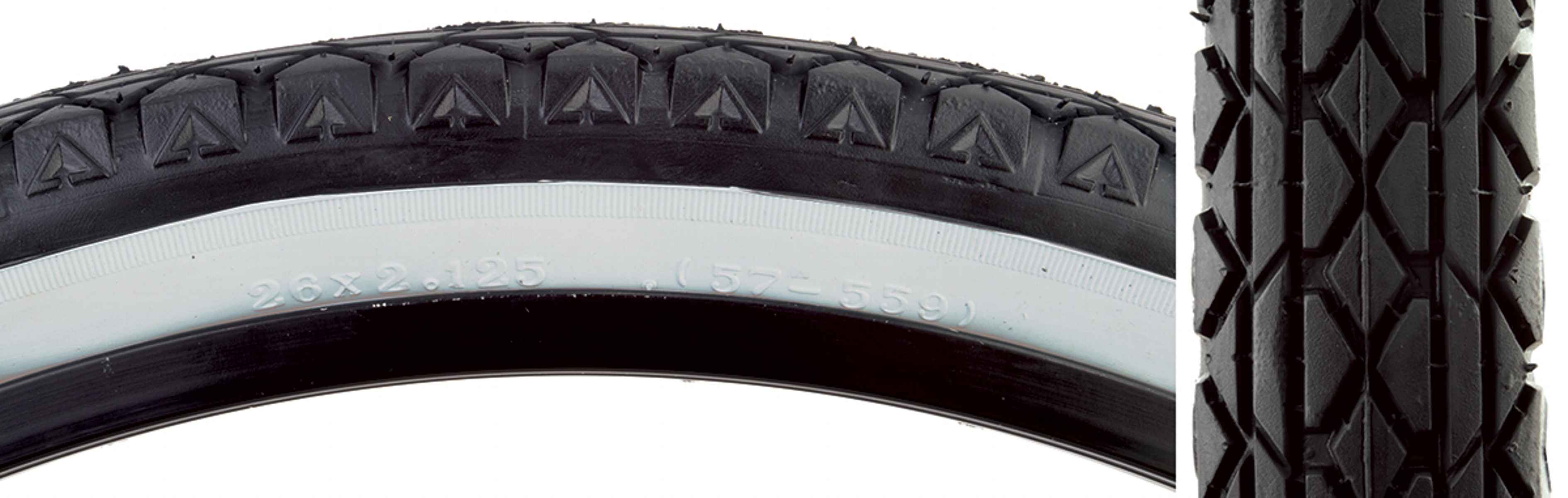 Sunlite V52 Beach Cruiser Tire 26x2.125 Black/White Folding CB 30TPI 65psi