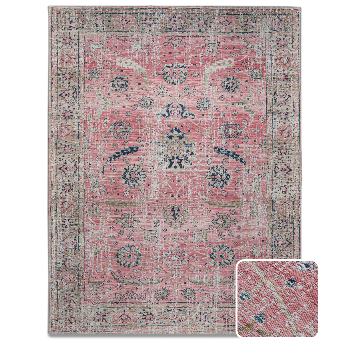 Simpli Home Coleman 8 x 10 Area Rug Contemporary in Pink,Blue