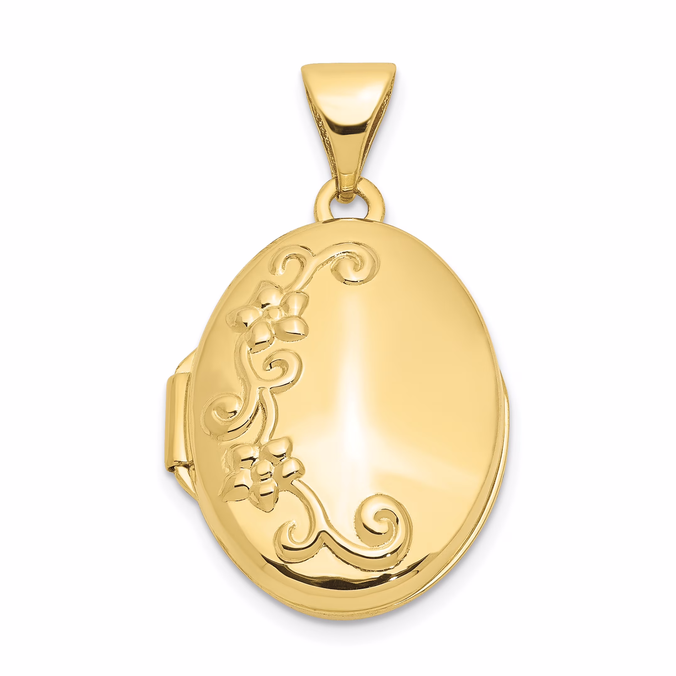 Saris and Things 10K Yellow Gold Floral Locket