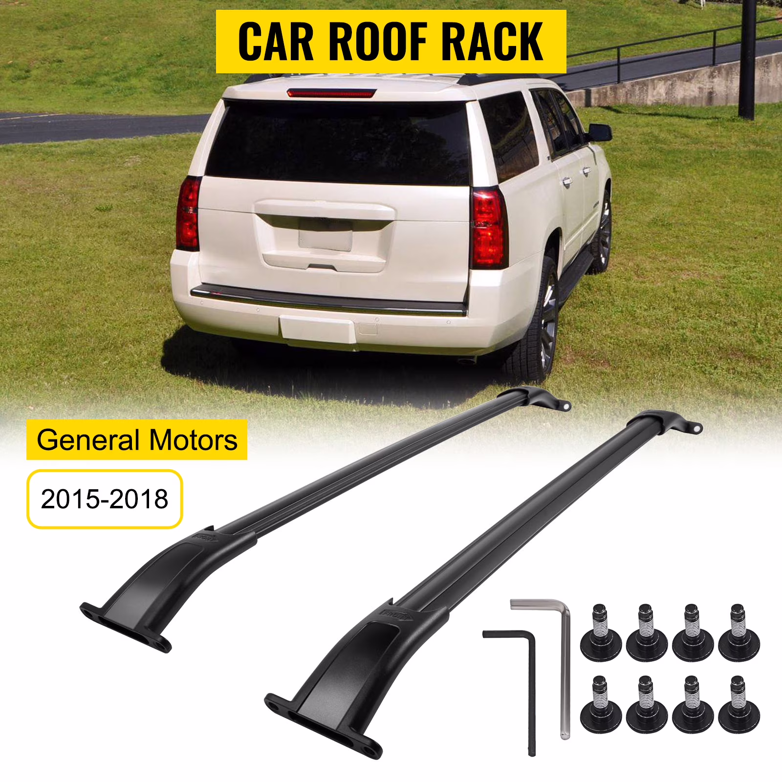 VEVOR Roof Rack Cross Bars Baggage Locking Roof Rail Crossbars Luggage Cargo Ladder Bike Load Roof Cross Bars For 15-18 Chevrolet Tahoe Suburban GMC Yukon & Yukon XL Cadillac Escalade & Escalade ESV