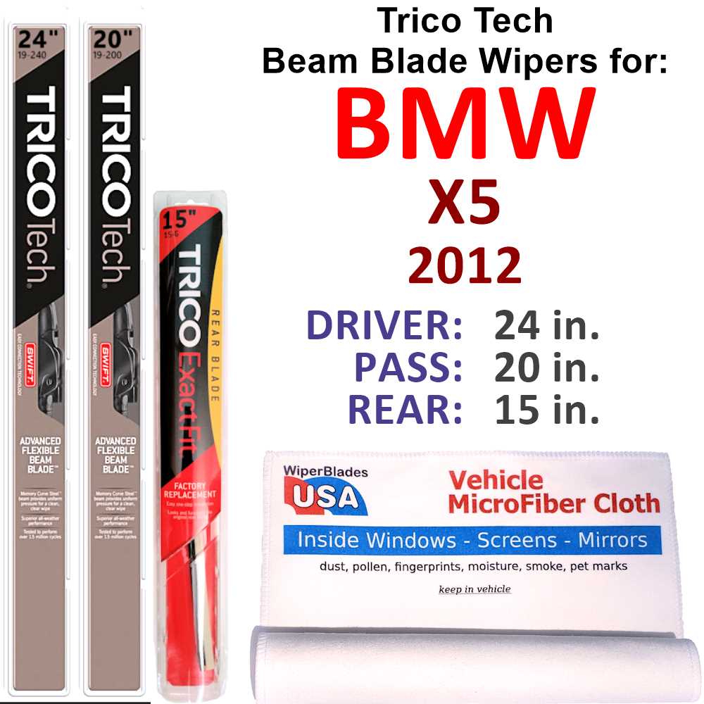 2012 BMW X5 Beam Blade Wipers (Set of 3) w/Rear Wiper