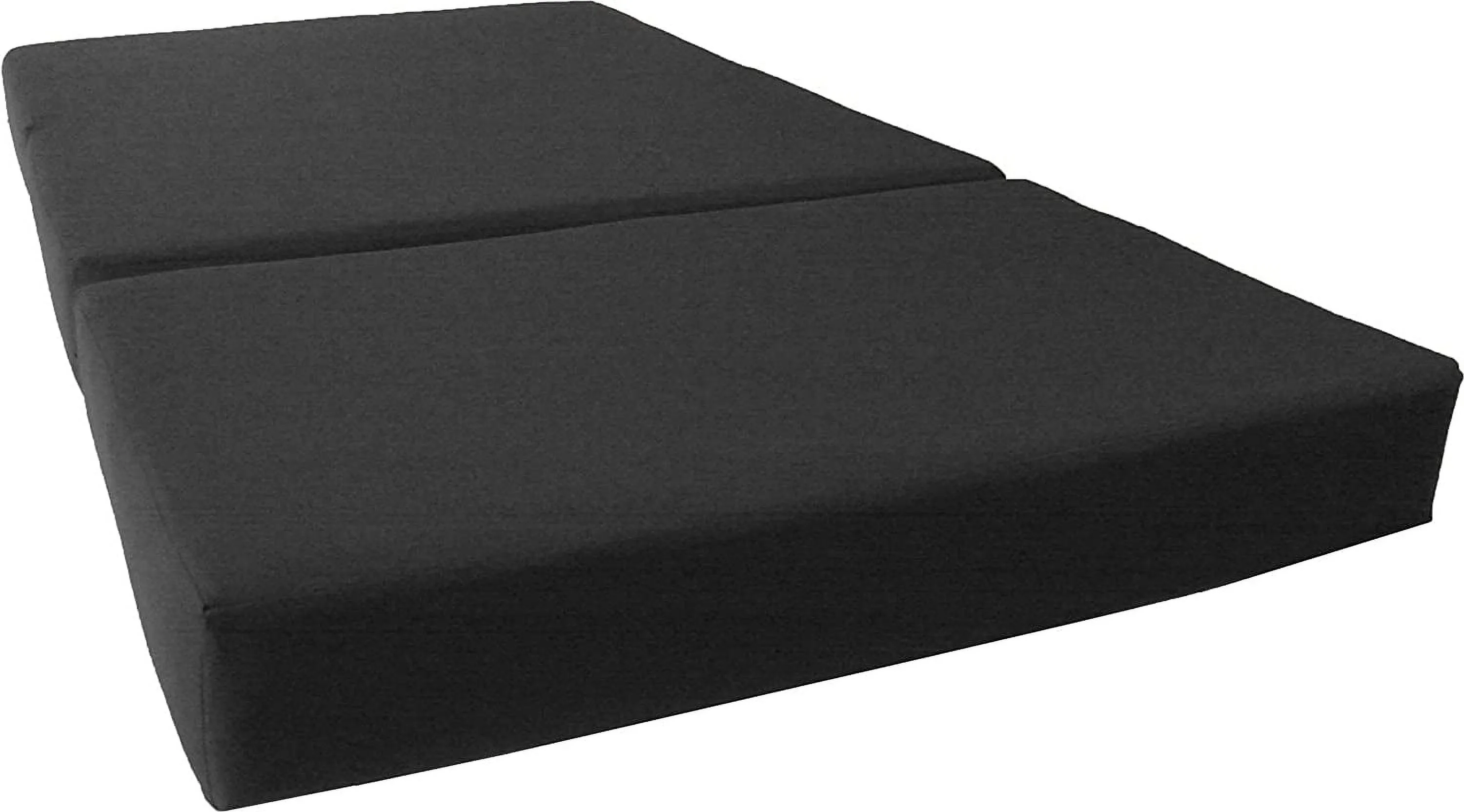 RUNFAYBIU D&D Futon  Black Full Size Shikibuton Trifold Foam Beds 6 x 54 x 75  High Density Resilient White Foam 1.8 lbs  Floor Foam Folding Mats