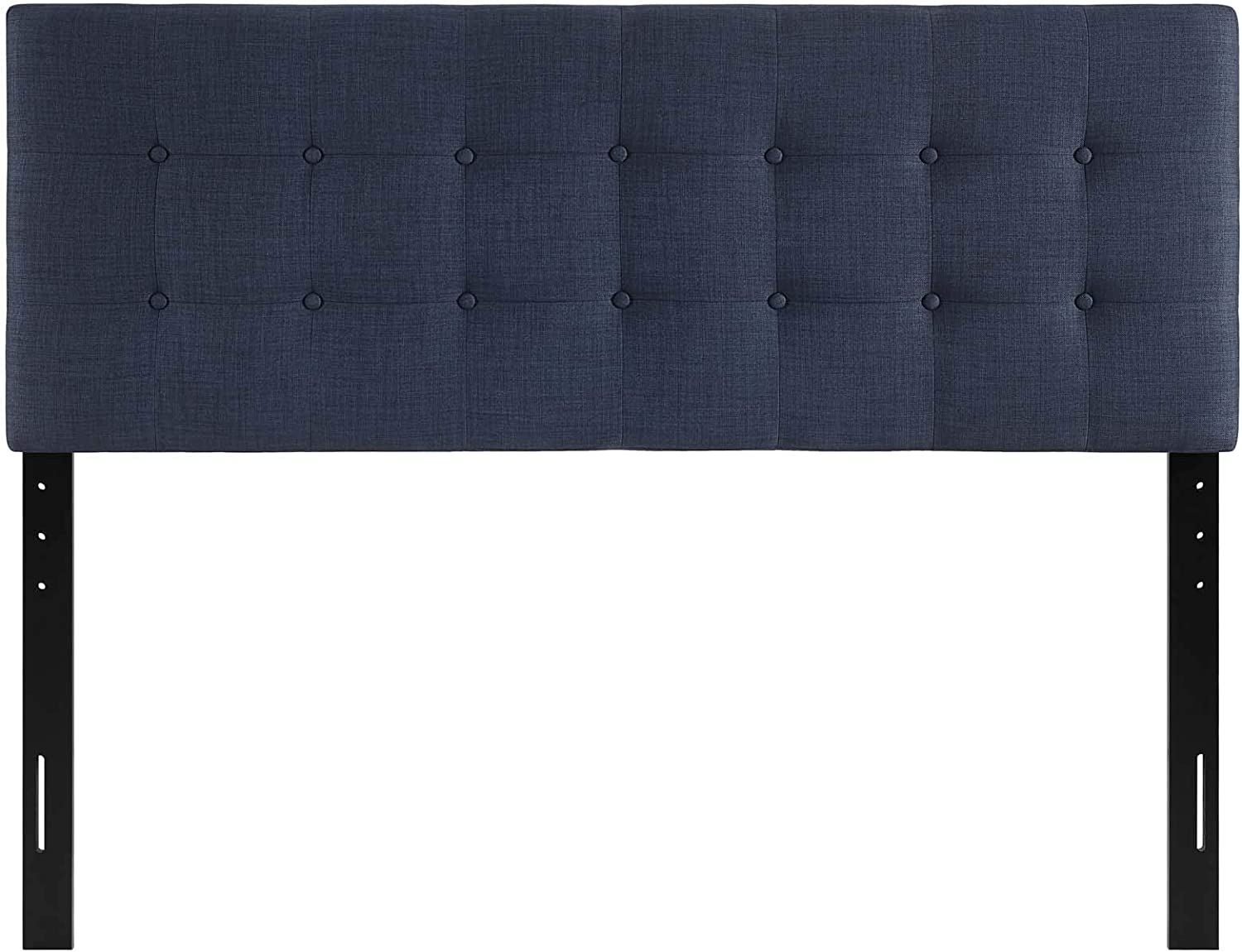 RUNFAYBIU Emily Tufted Button Linen Fabric Upholstered King Headboard in Gray
