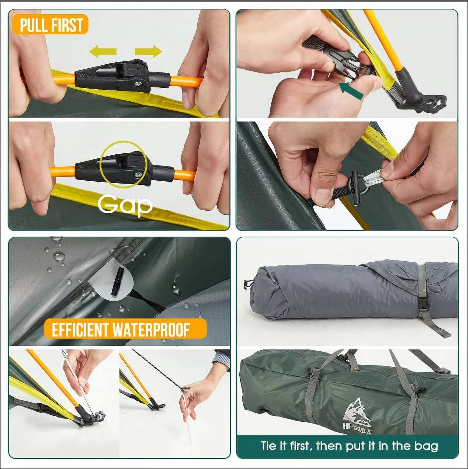 ZHANHAO Camping Tent Instant Setup - Waterproof Lightweight Pop up Dome Tent Easy up Fast Pitch Tent Great for Beach Backpacking Hiking