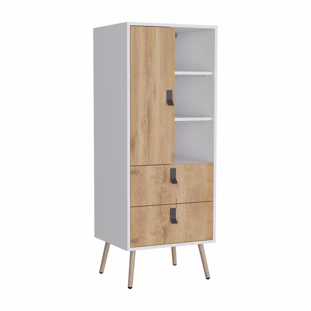 Depot E-Shop Dresser Stylish Bedroom Storage Solution with 3 Shelves, 2 Drawers, and 1 Door