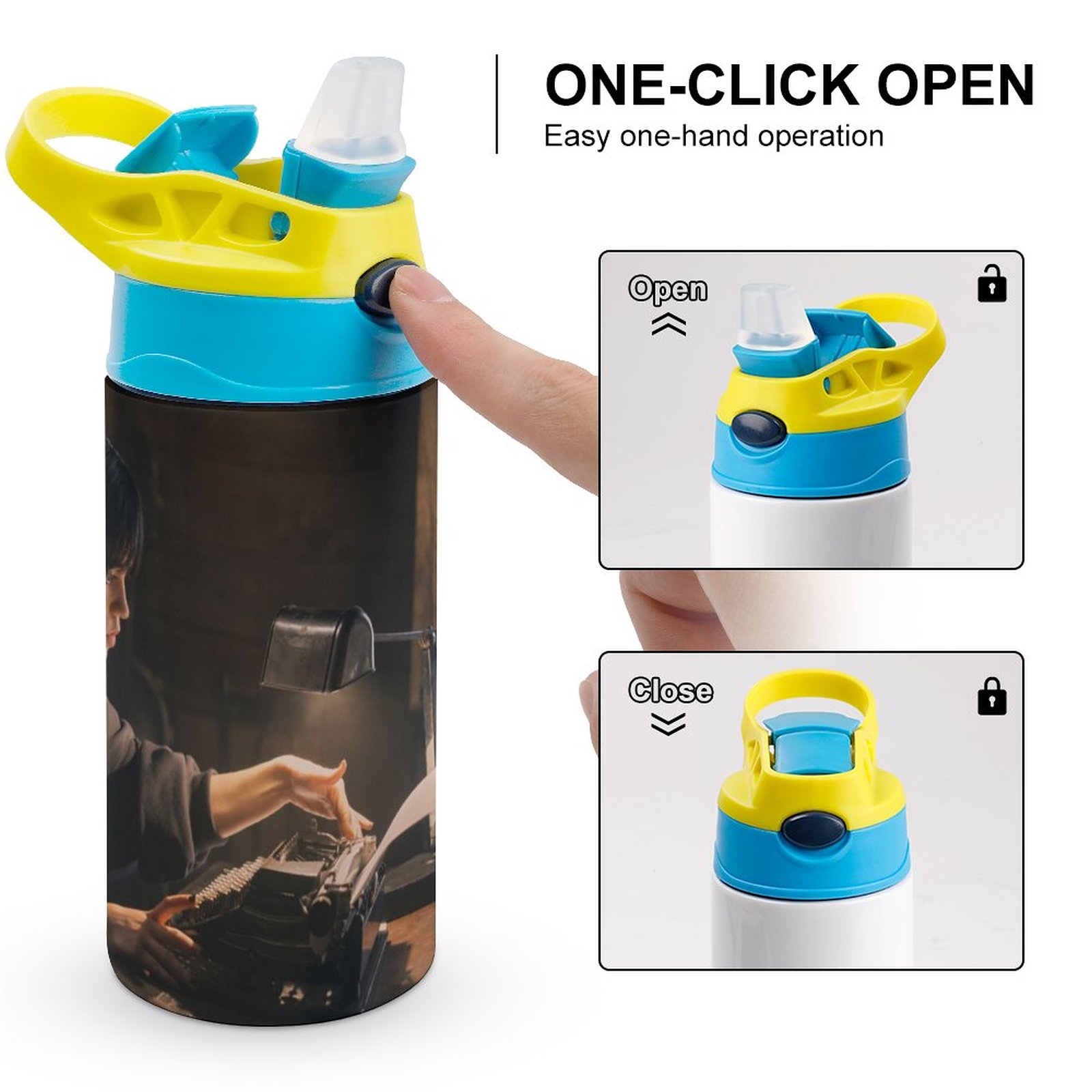 Wednesday Abilities Children's Water Bottle Vacuum Insulated Stainless Steel Cup With Straw Toddler Thermoses