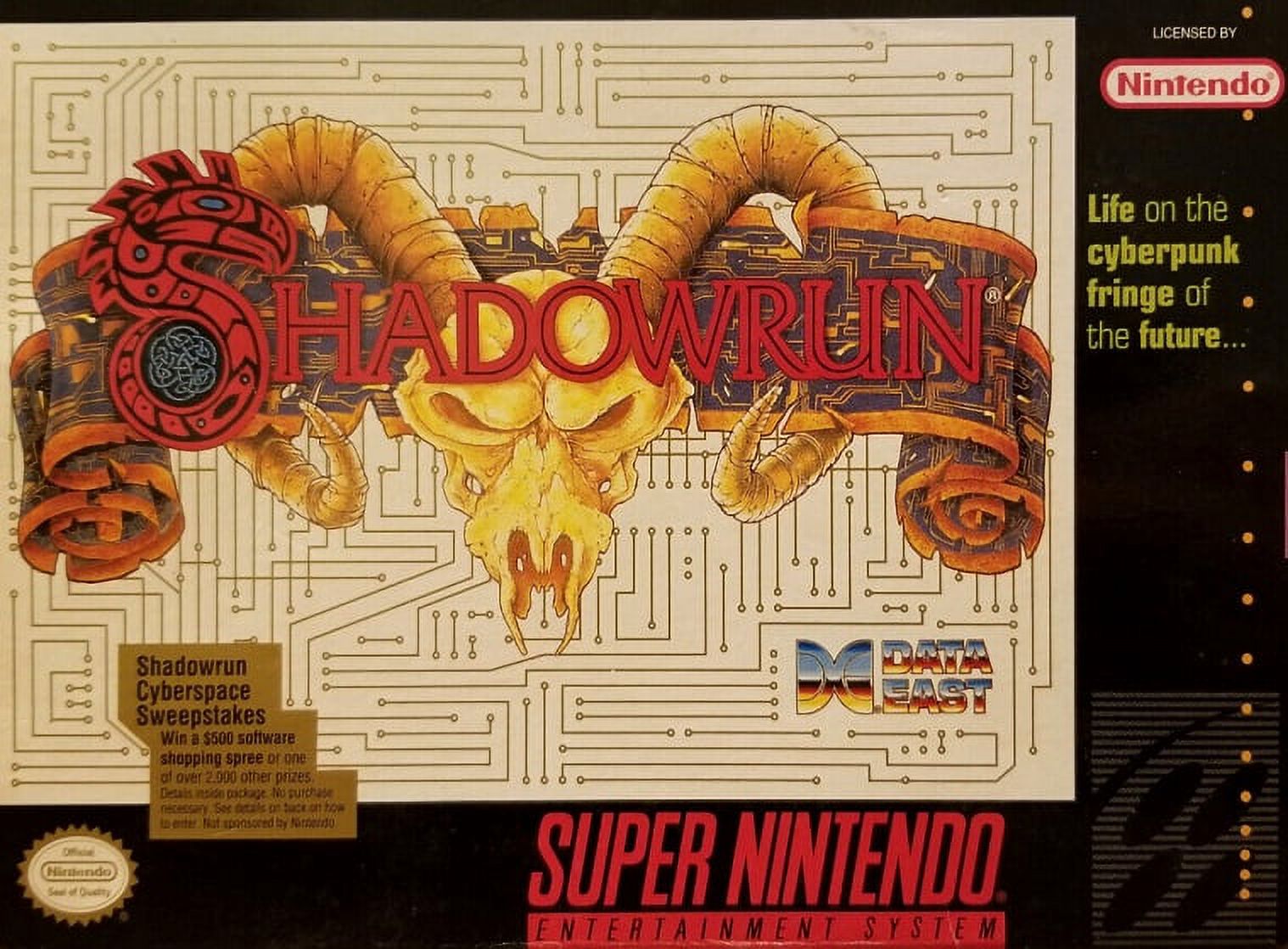 Restored Shadowrun (Super Nintendo, 1993) SNES RPG Game (Refurbished)