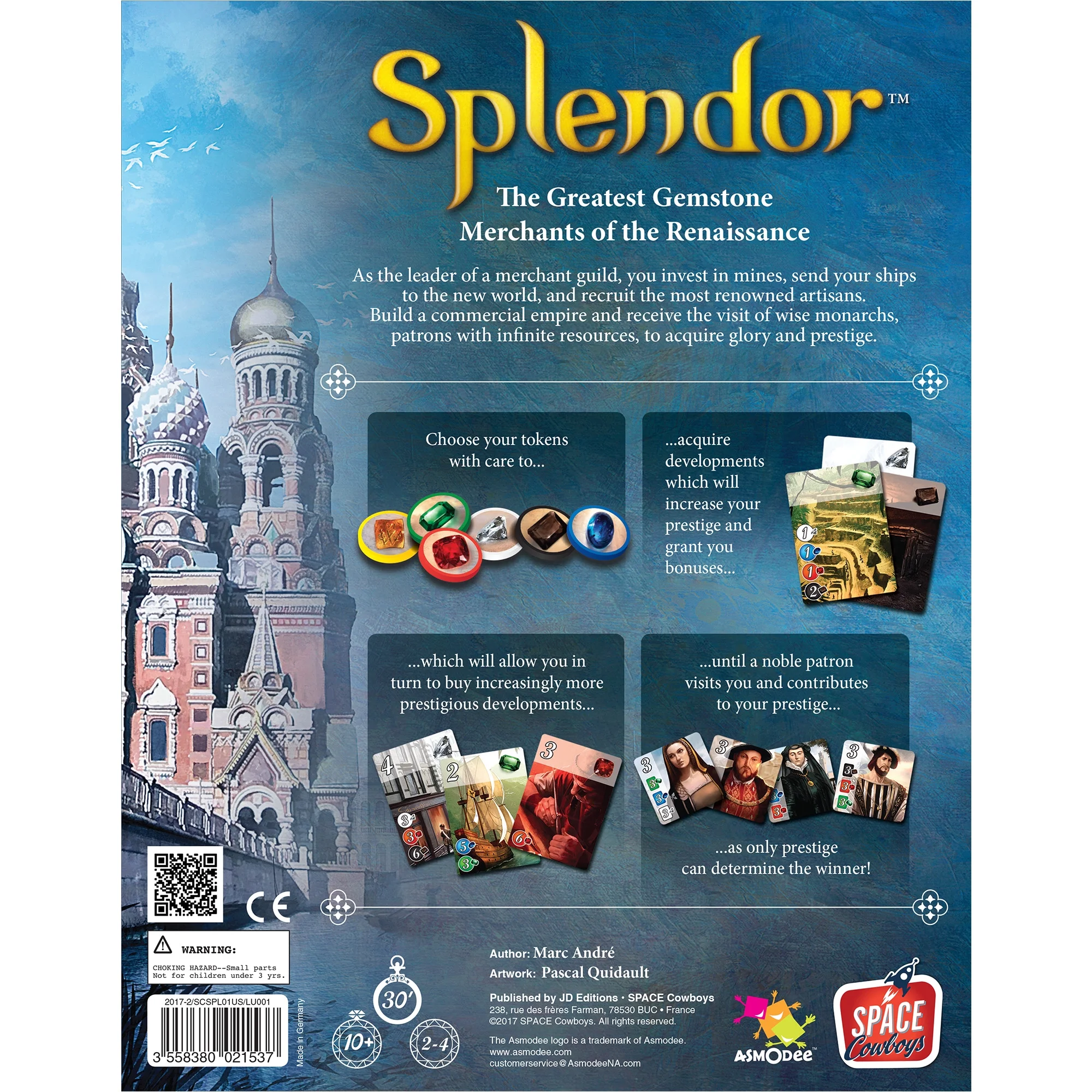 Splendor Strategy Board Game for Ages 10 and up, from Asmodee