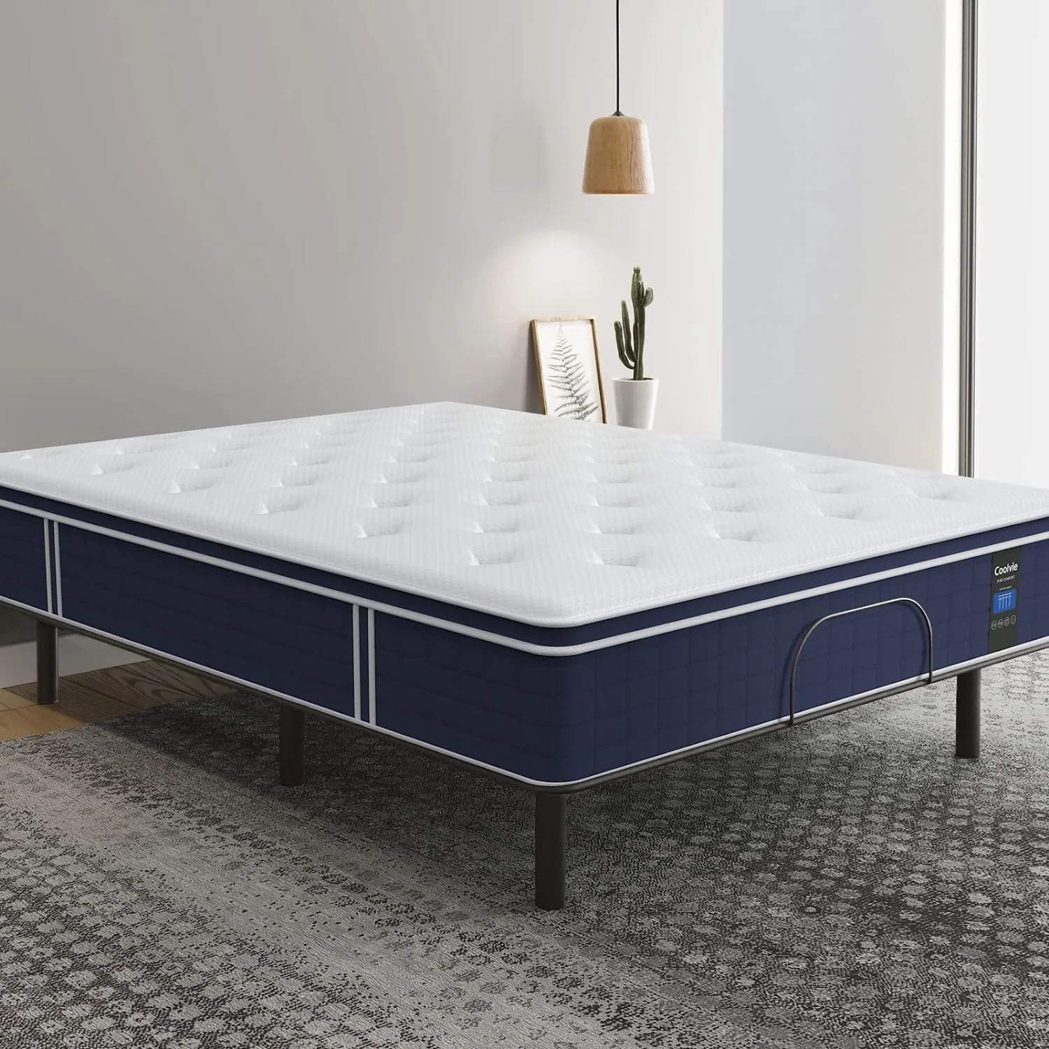 Coolvie Twin Mattress, 12 inch Hybrid Twin Mattress in a Box, with 3 Layer Premium Foam and Pocket Springs, Medium Firm Feel