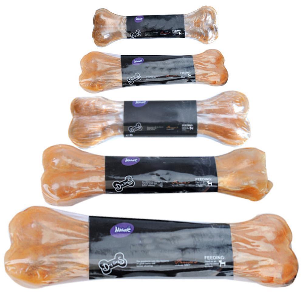 2PCS 8 Inch Leather Cowhide Bone Molar Teeth Clean Stick Dog Chews Toys