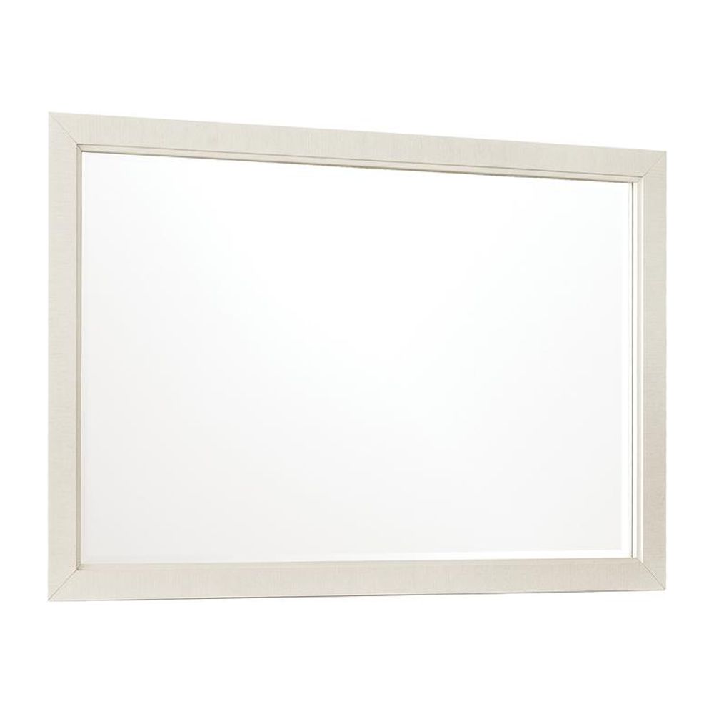 SLF Madison Beveled Dresser Mirror in a Grey-White Wash Finish