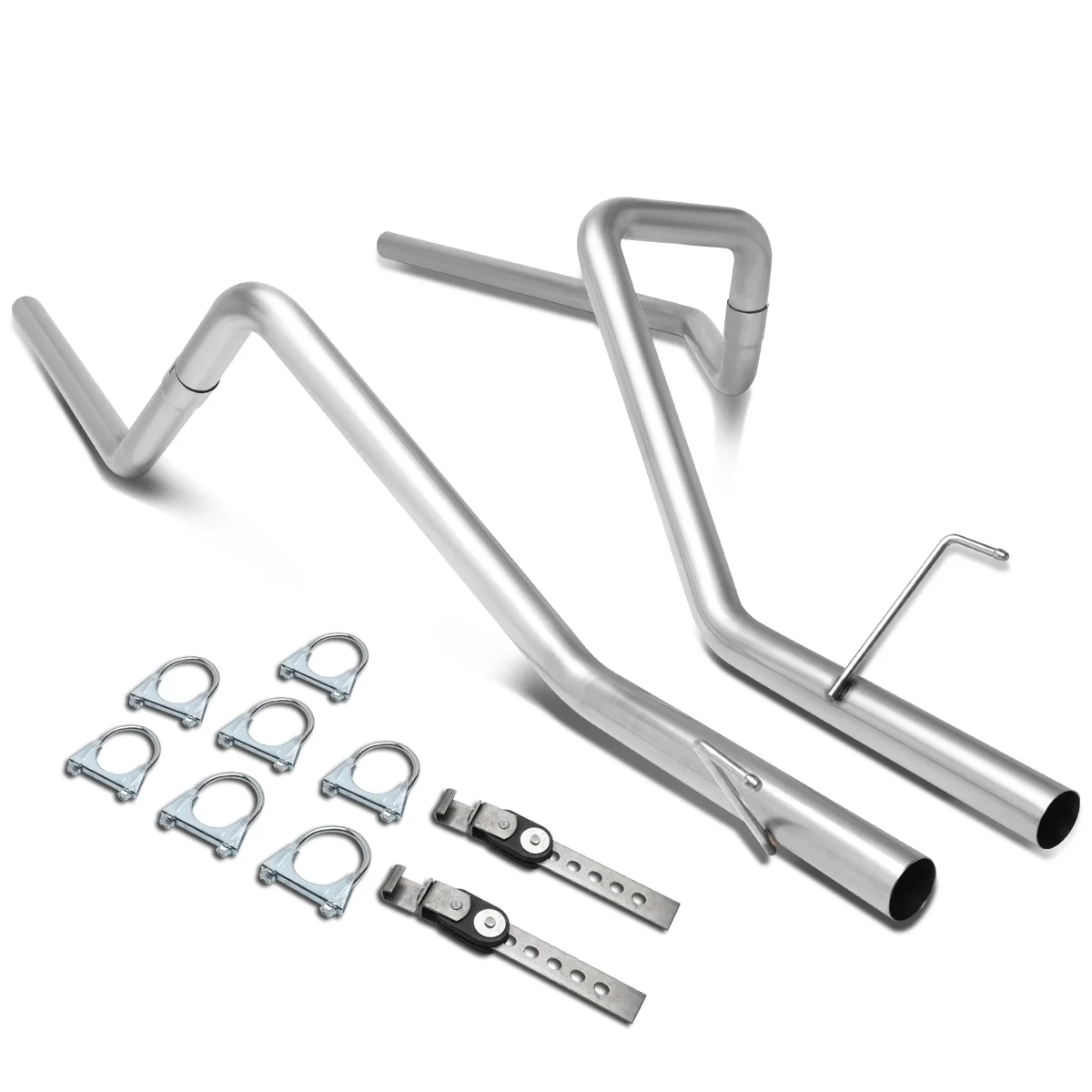 DNA Motoring TAILP-DRAM02 For 2002 to 2005 Dodge 1500 / 2500 Catback Exhaust System Stainless Steel Dual 2.25