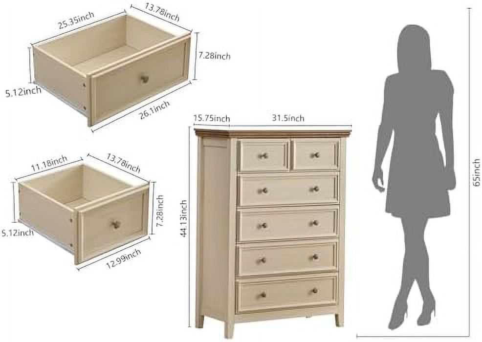 7 Chest of Drawers  Black Dresser for Bedroom  Double Dresser for Living Room  Organizer Drawer Cabinet with Wide Drawers for Entryway and Hallway