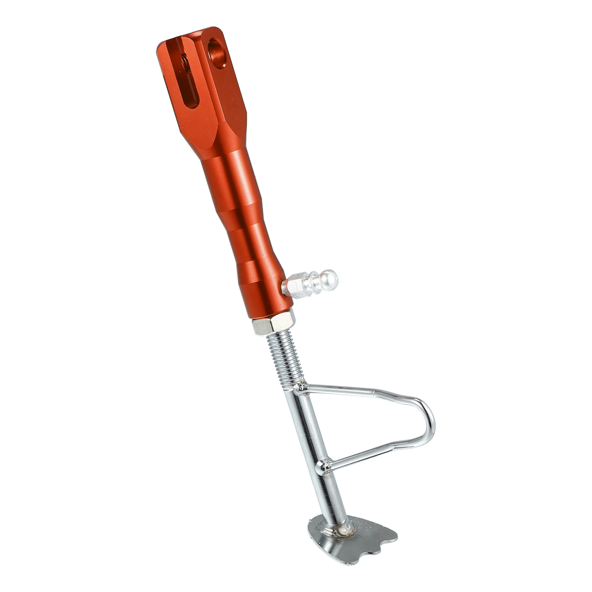 Motorbike Kickstand Side Support Stand Adjust Holder Aluminum Alloy Foot Side Stand Orange