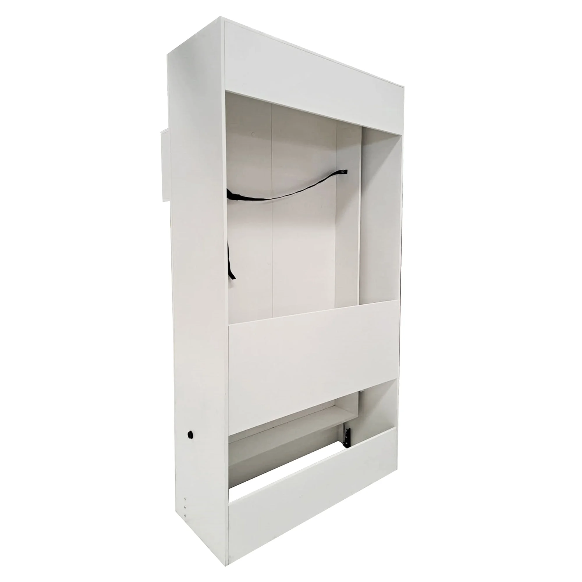 Easy-Lift Queen Murphy Wall Bed in White with Shelf