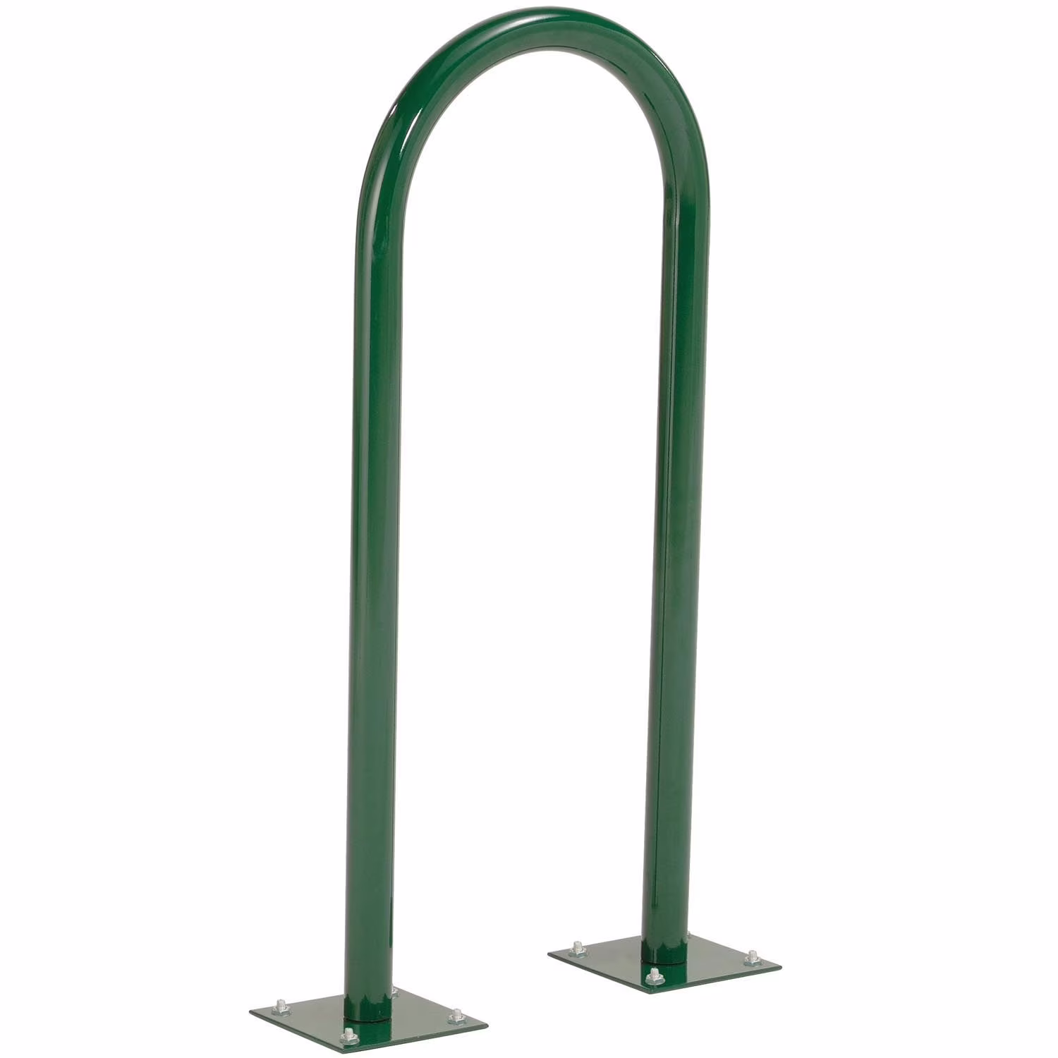 U-Rack Bike Rack, Green, Flange Mount, 2-Bike Capacity
