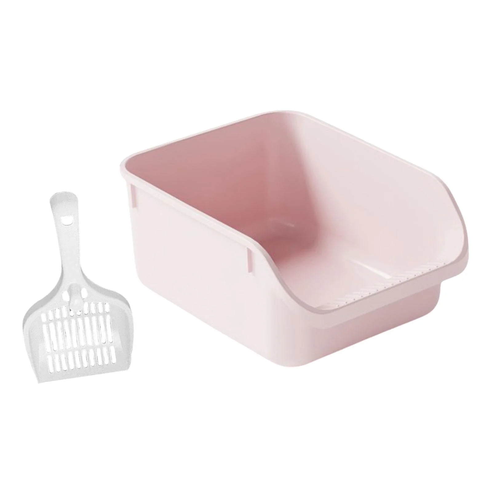 TOOYFUL Cat Toilet Sand Box s Litter Litter Container High Sided Easy Carry Kitty Litter Pan Cat Litter Toilet pink