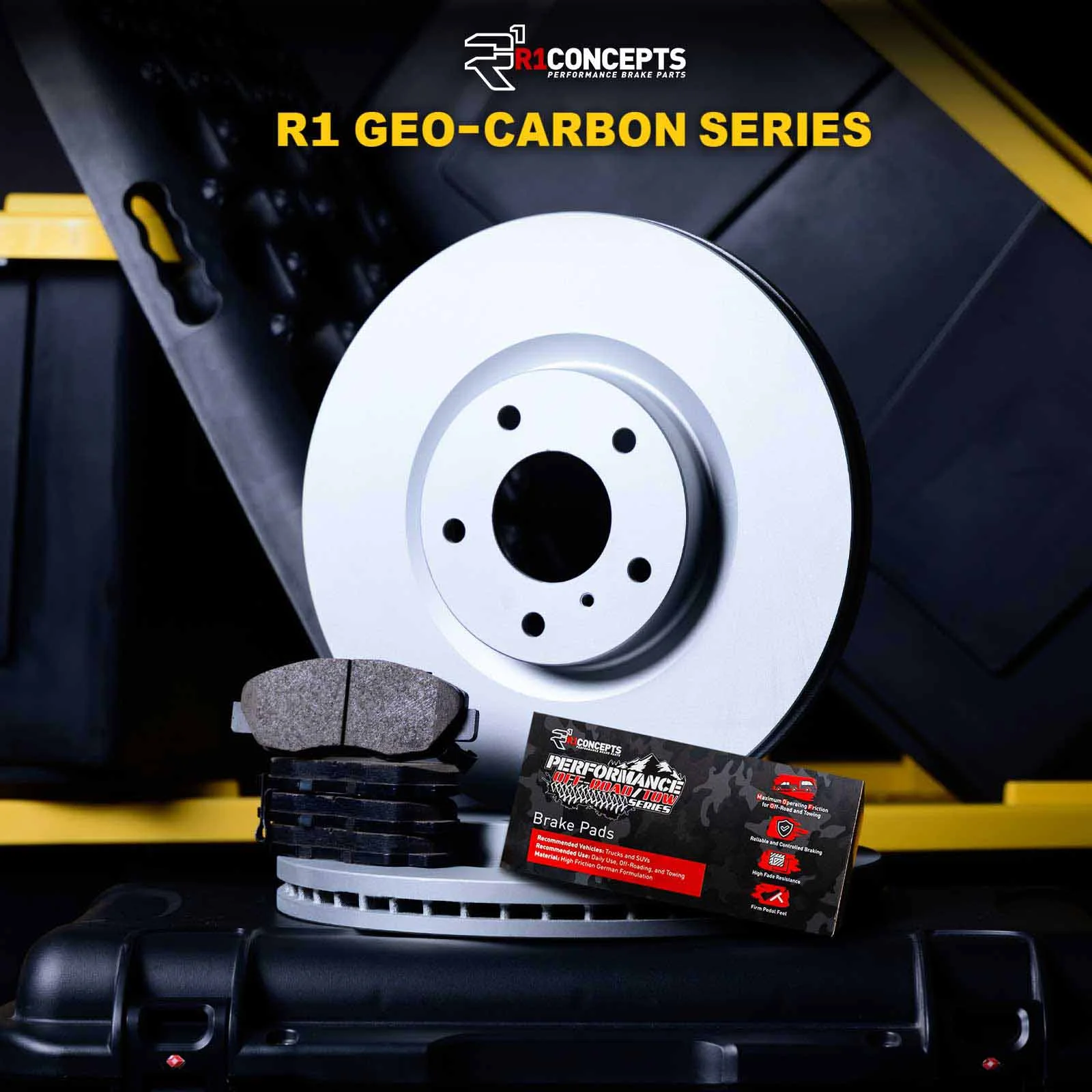 R1 Concepts Rear Brakes and Rotors Kit |Rear Brake Pads| Brake Rotors and Pads| Performance Off-Road Brake Pads and Rotors WDVN1-40021