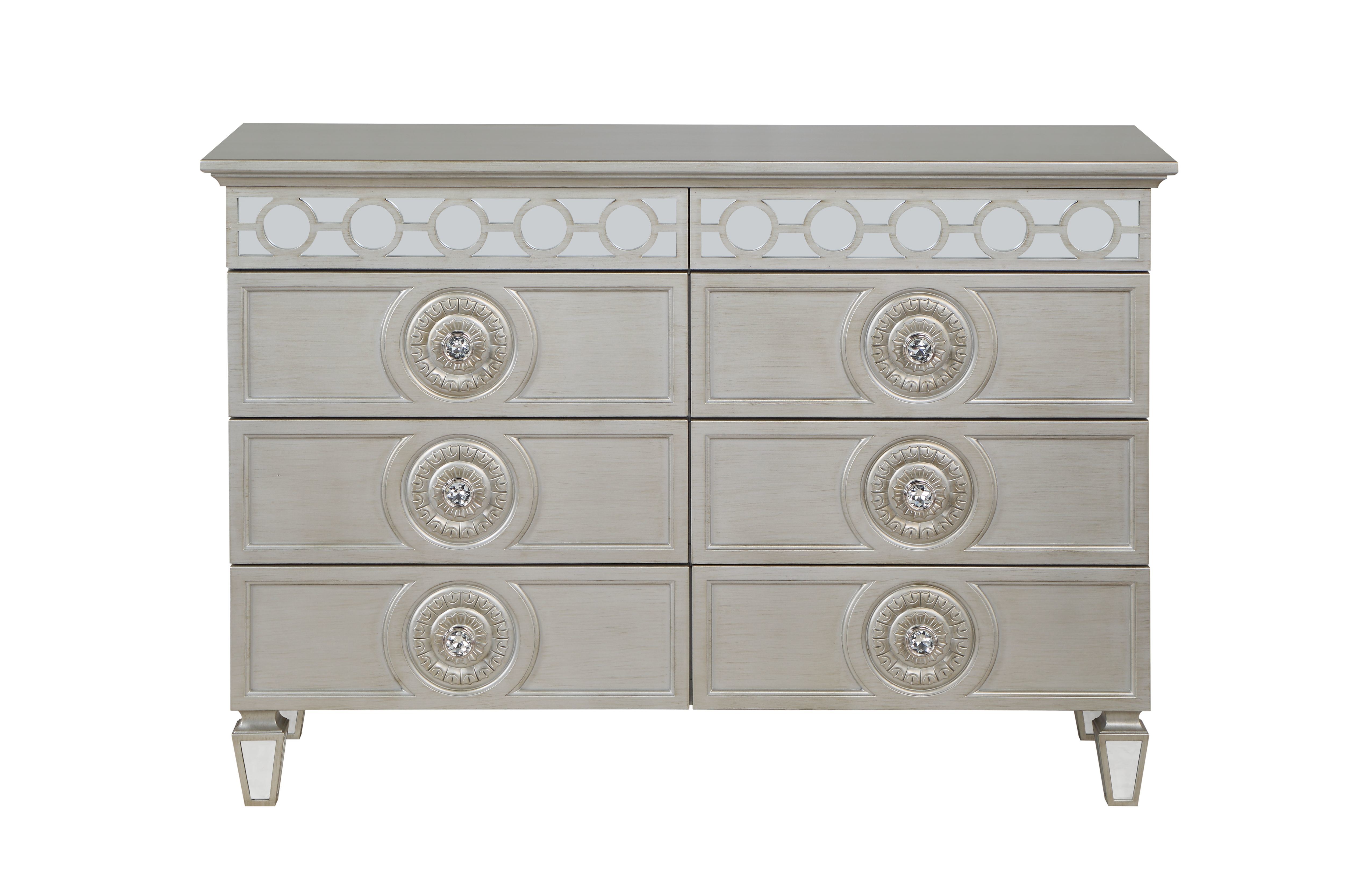 ACME Varian Dresser - Silver & Mirrored Finish - Elevate Room Decor