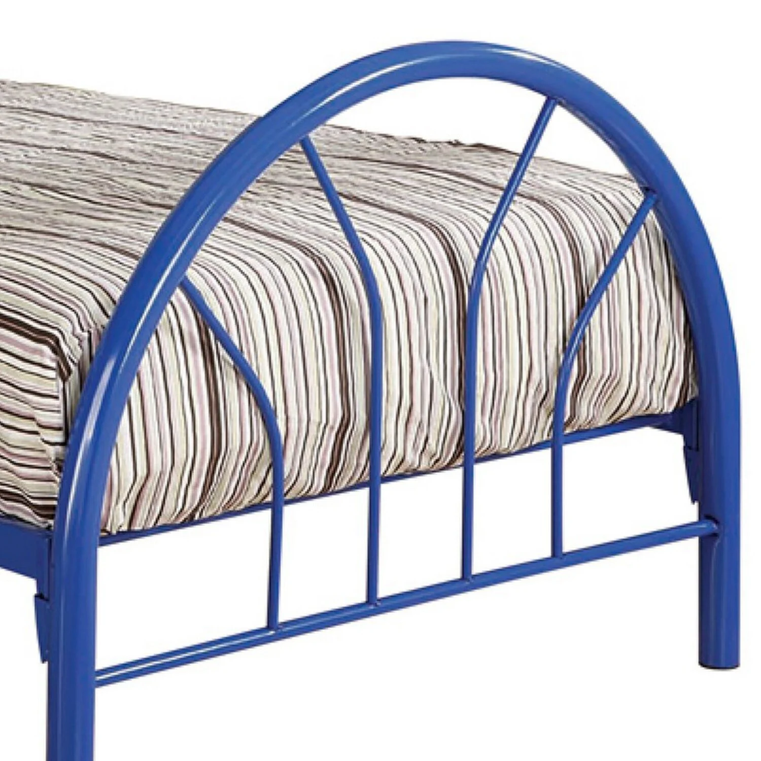 Benzara BM158115 40 x 78.5 x 42 in. Casually Modish Twin Size Metal Bed, Blue